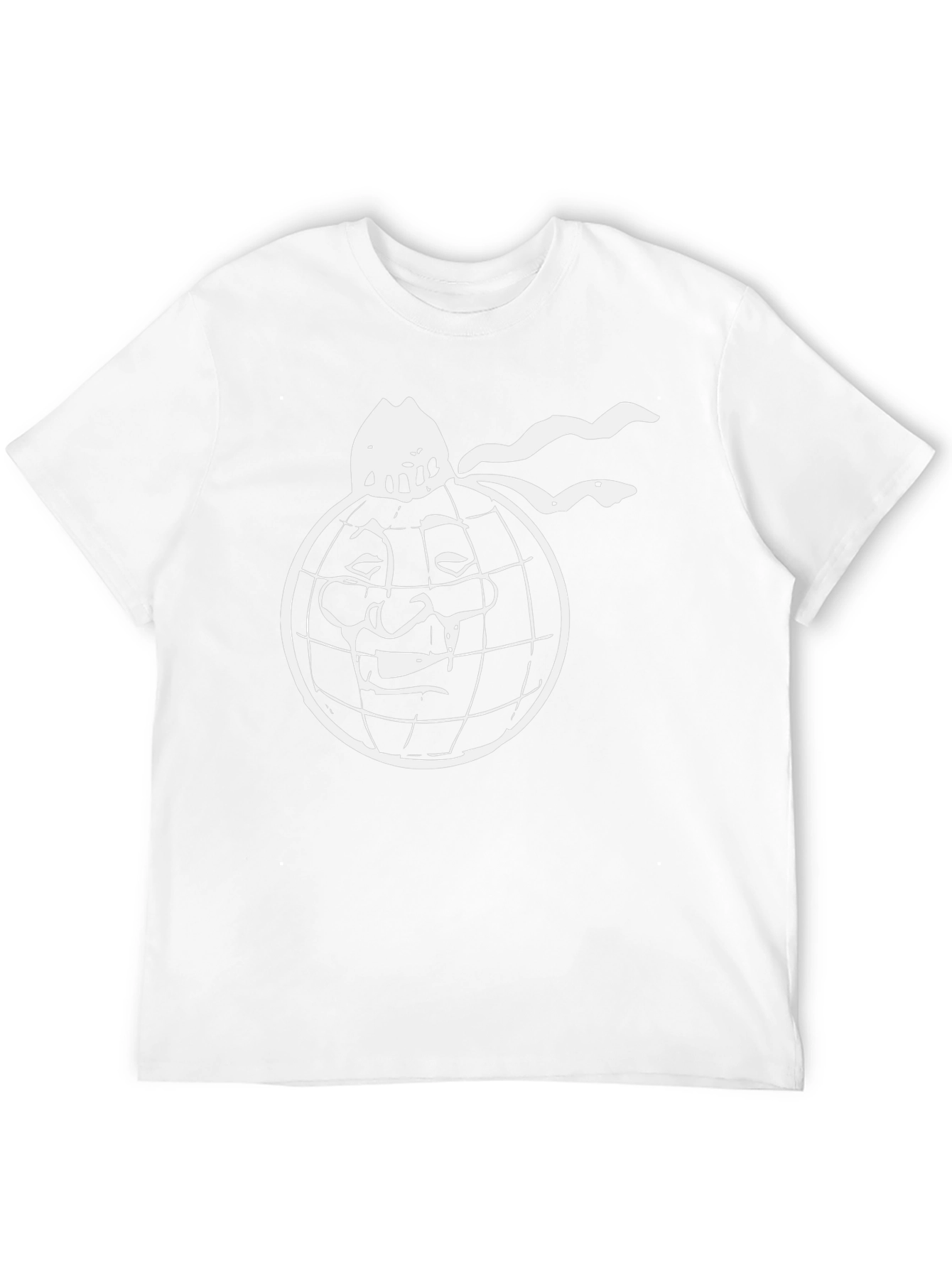 Black T-Shirt with World Face Graphic