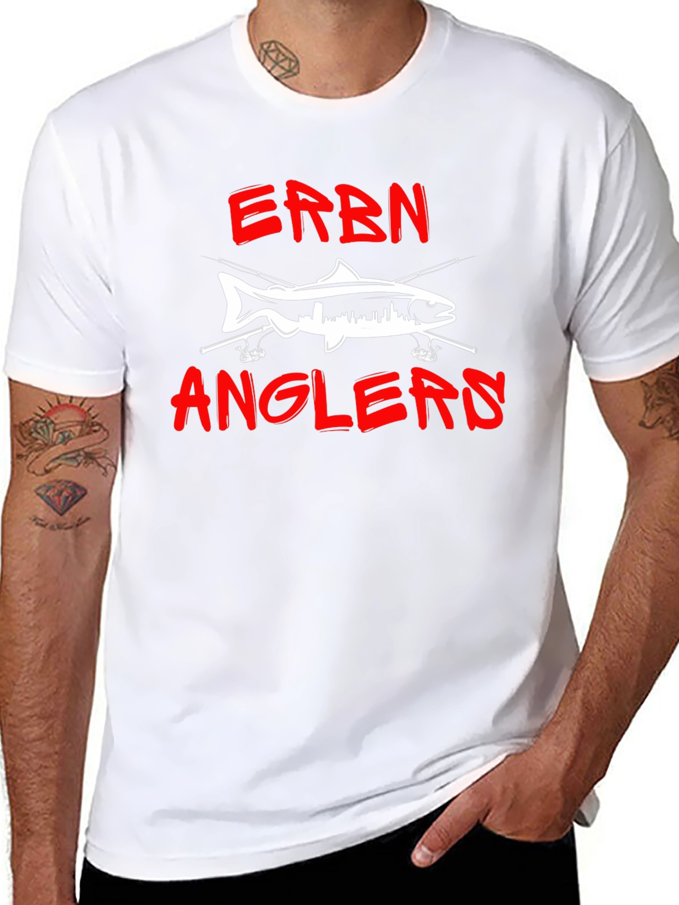 ERBN Anglers Fishing T-Shirt - Cityscape Fish Design