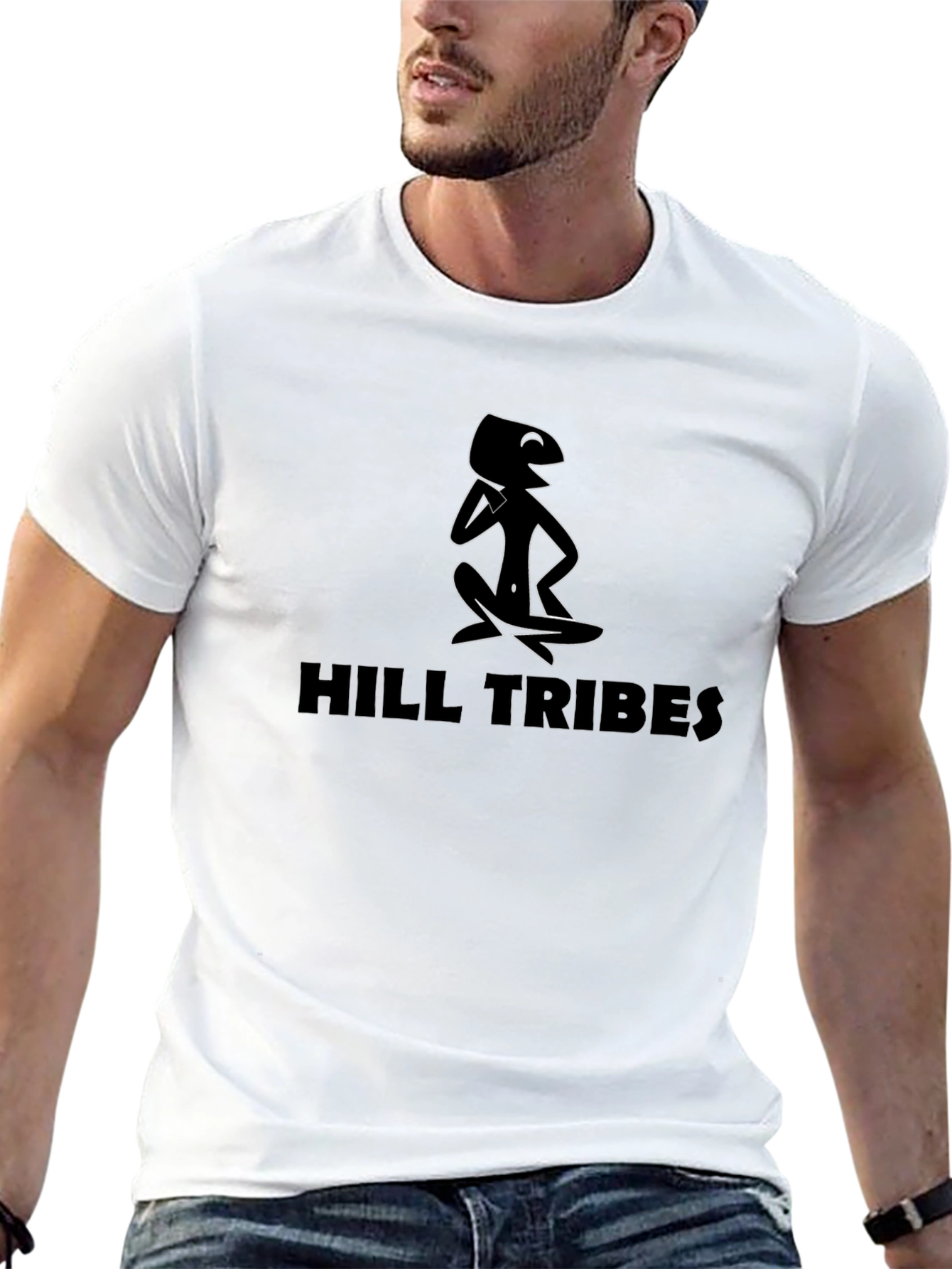 Hill Tribes Graphic Tee - Black Cotton T-Shirt