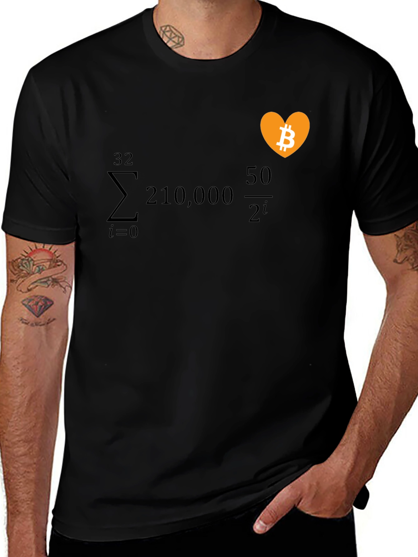 Bitcoin Math Equation Heart Graphic Tee