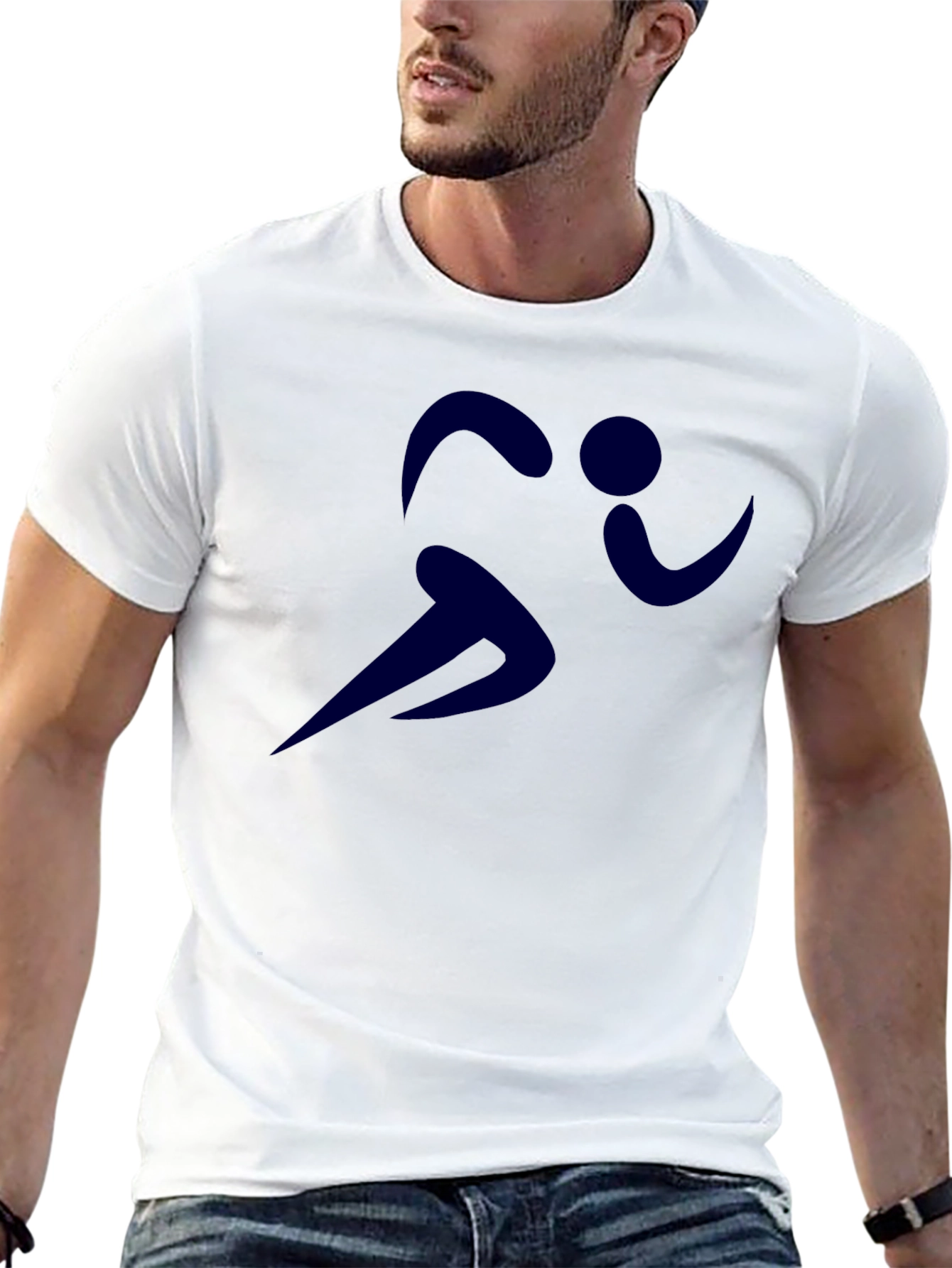 Mens Black Running Graphic Tee - Athletic Style