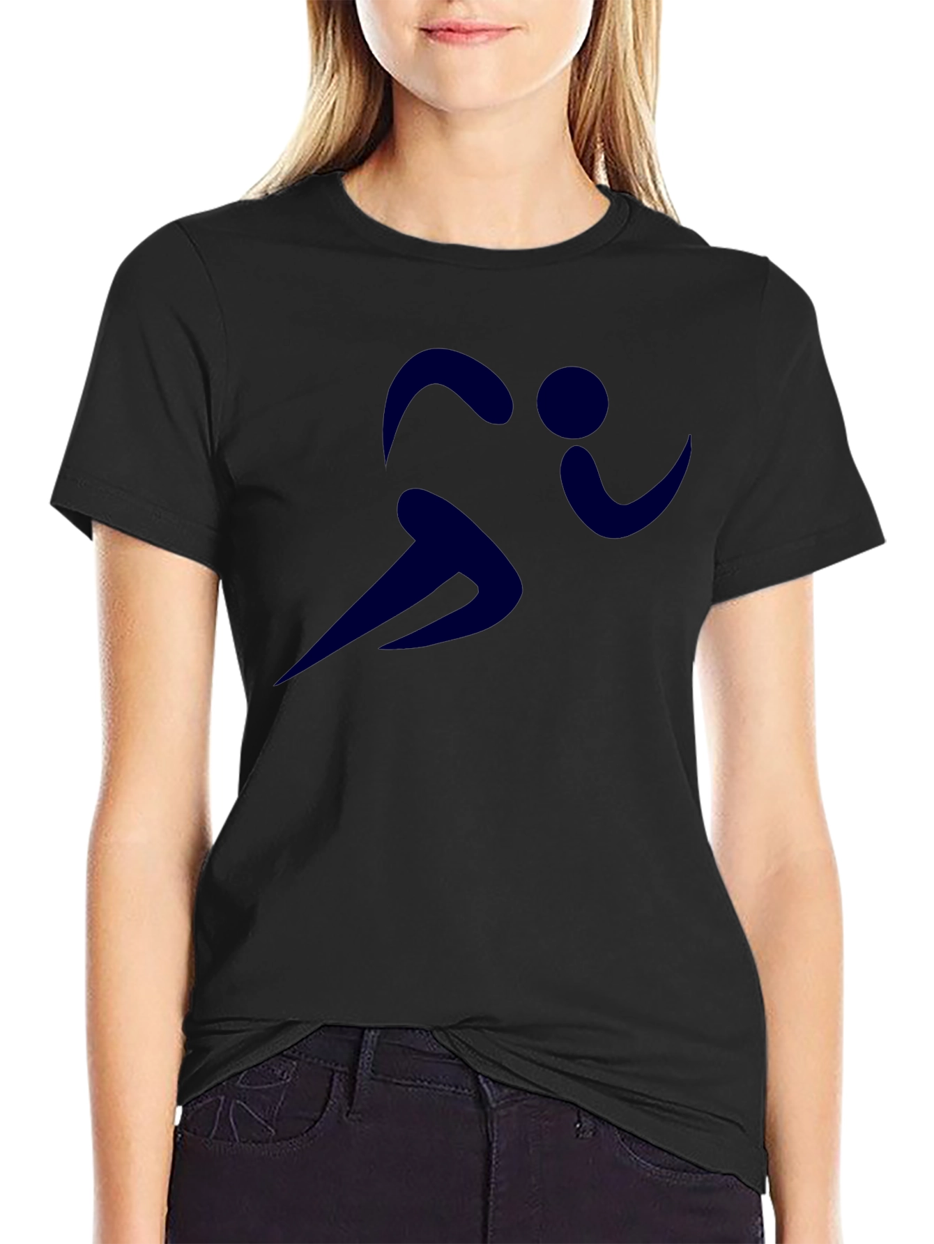 Mens Black Running Graphic Tee - Athletic Style