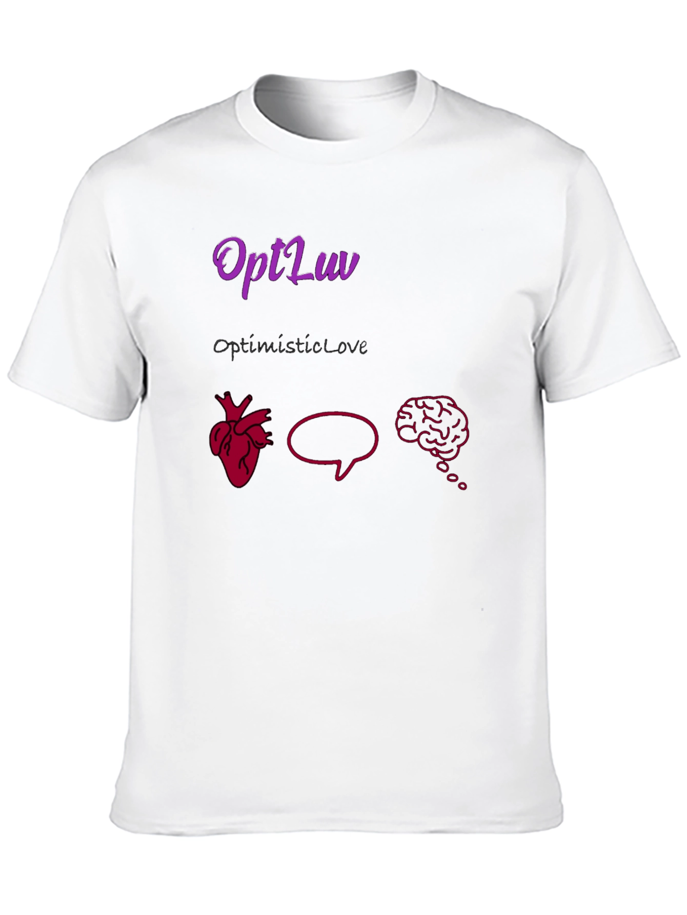 OptLuv Heart Mind Black Graphic T-Shirt