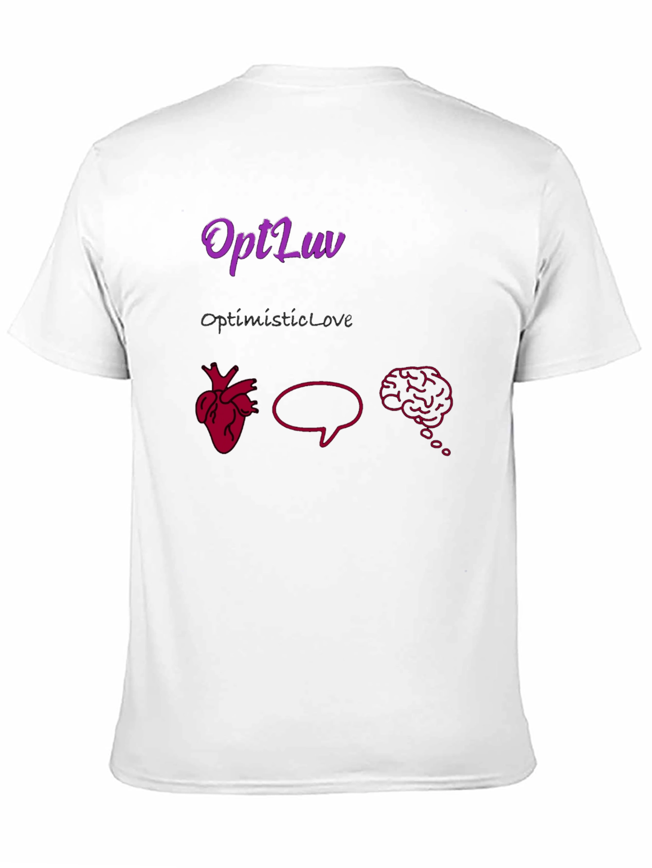 OptLuv Heart Mind Black Graphic T-Shirt