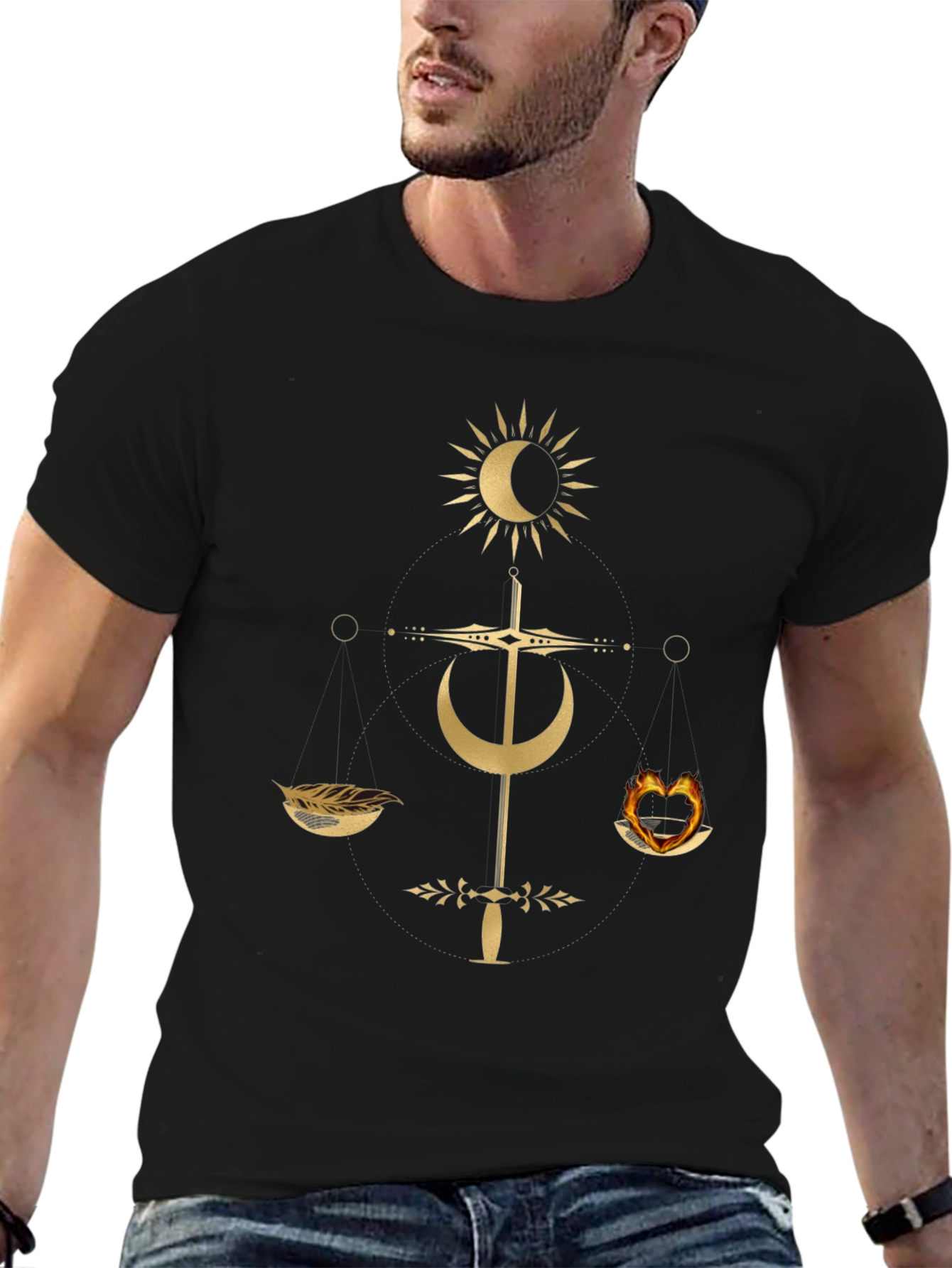 Occult Balance Graphic Tee - Trendy Mens T-Shirt