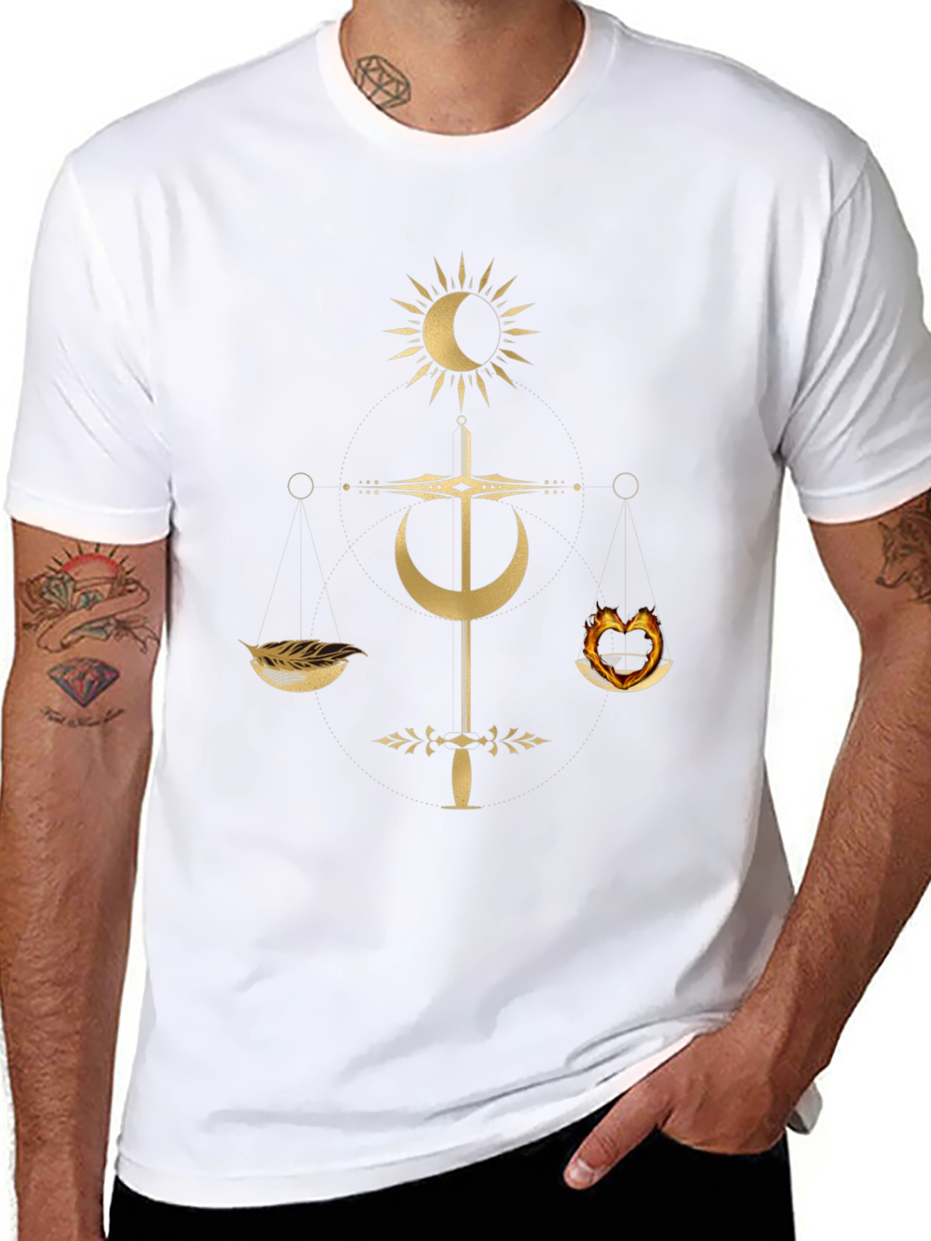 Occult Balance Graphic Tee - Trendy Mens T-Shirt