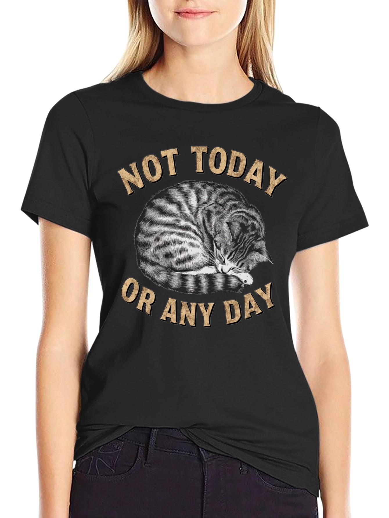 Not Today Cat T-Shirt - Lazy Day Attitude