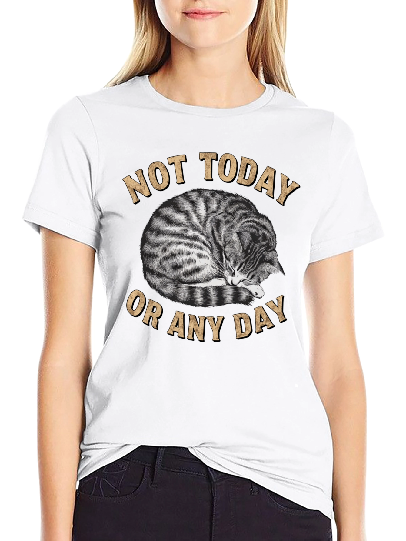 Not Today Cat T-Shirt - Lazy Day Attitude
