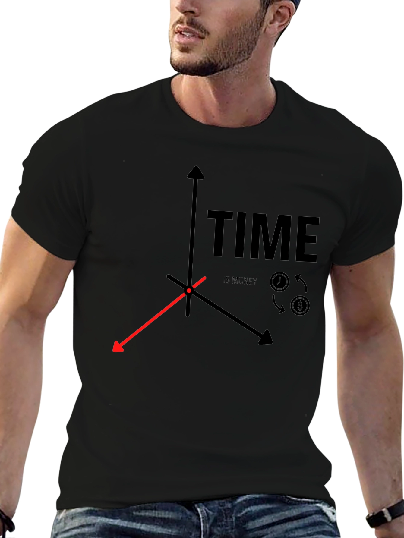 Time is Money Graphic T-Shirt - Unisex Black Tee