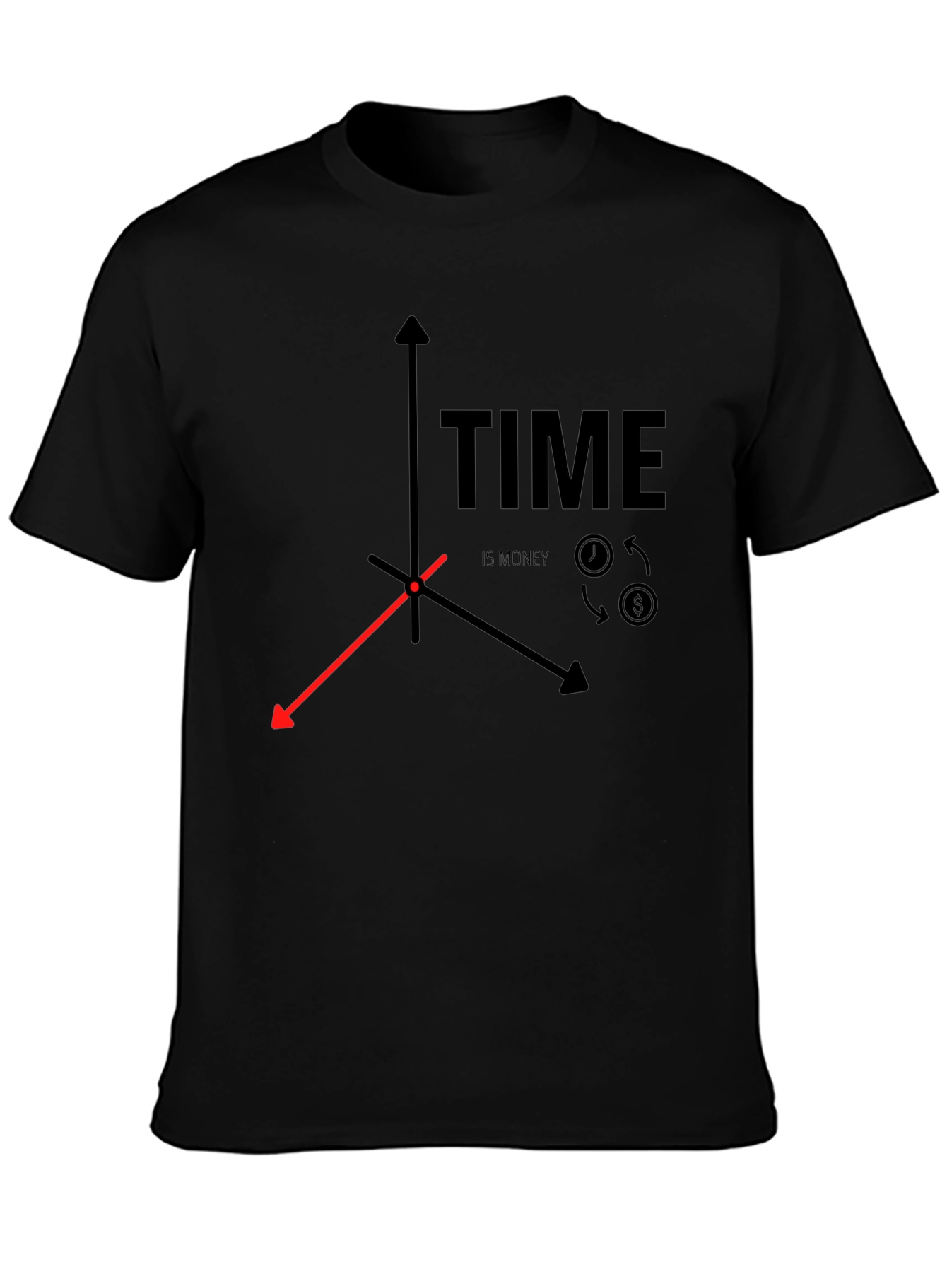 Time is Money Graphic T-Shirt - Unisex Black Tee