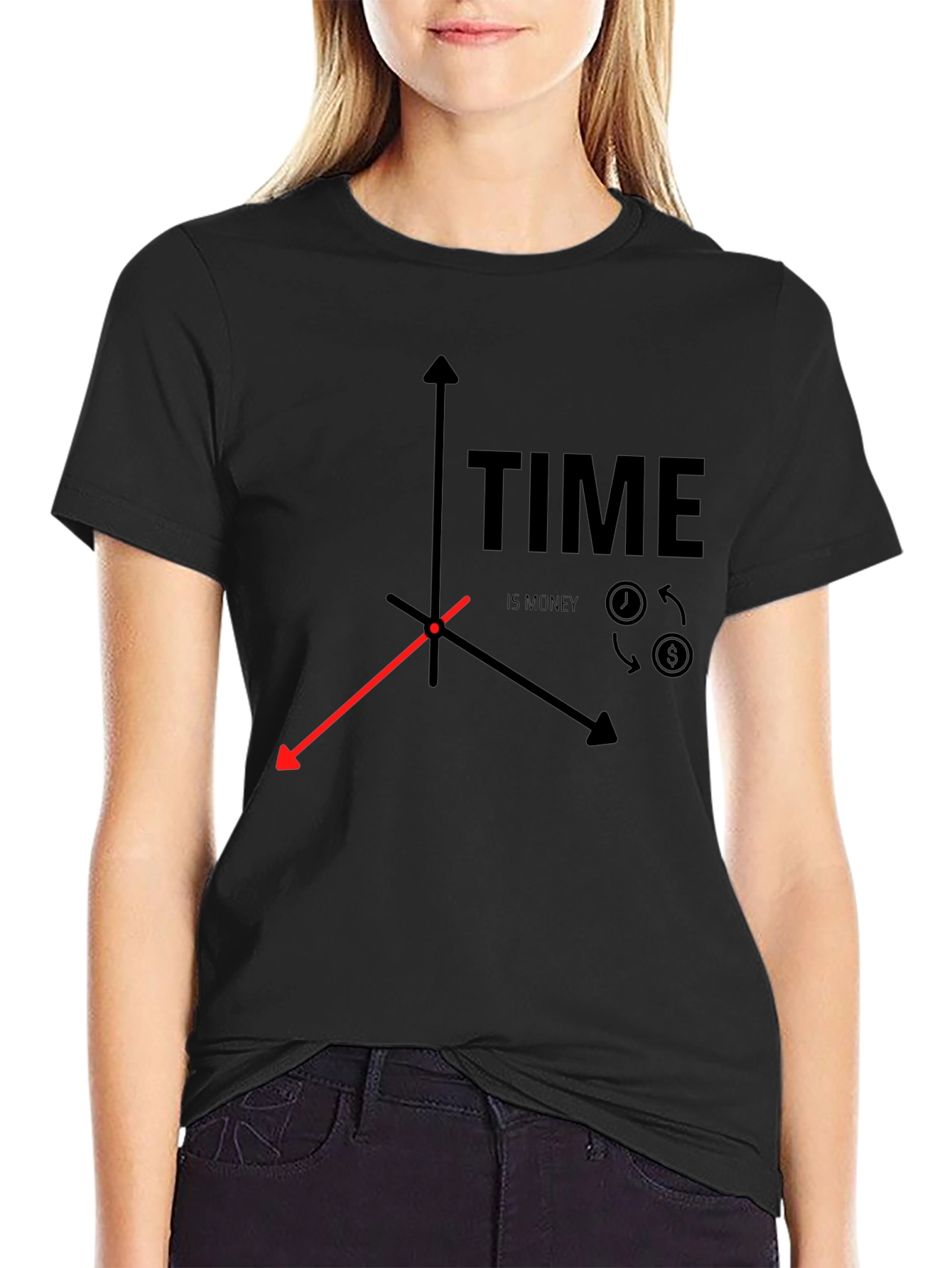 Time is Money Graphic T-Shirt - Unisex Black Tee