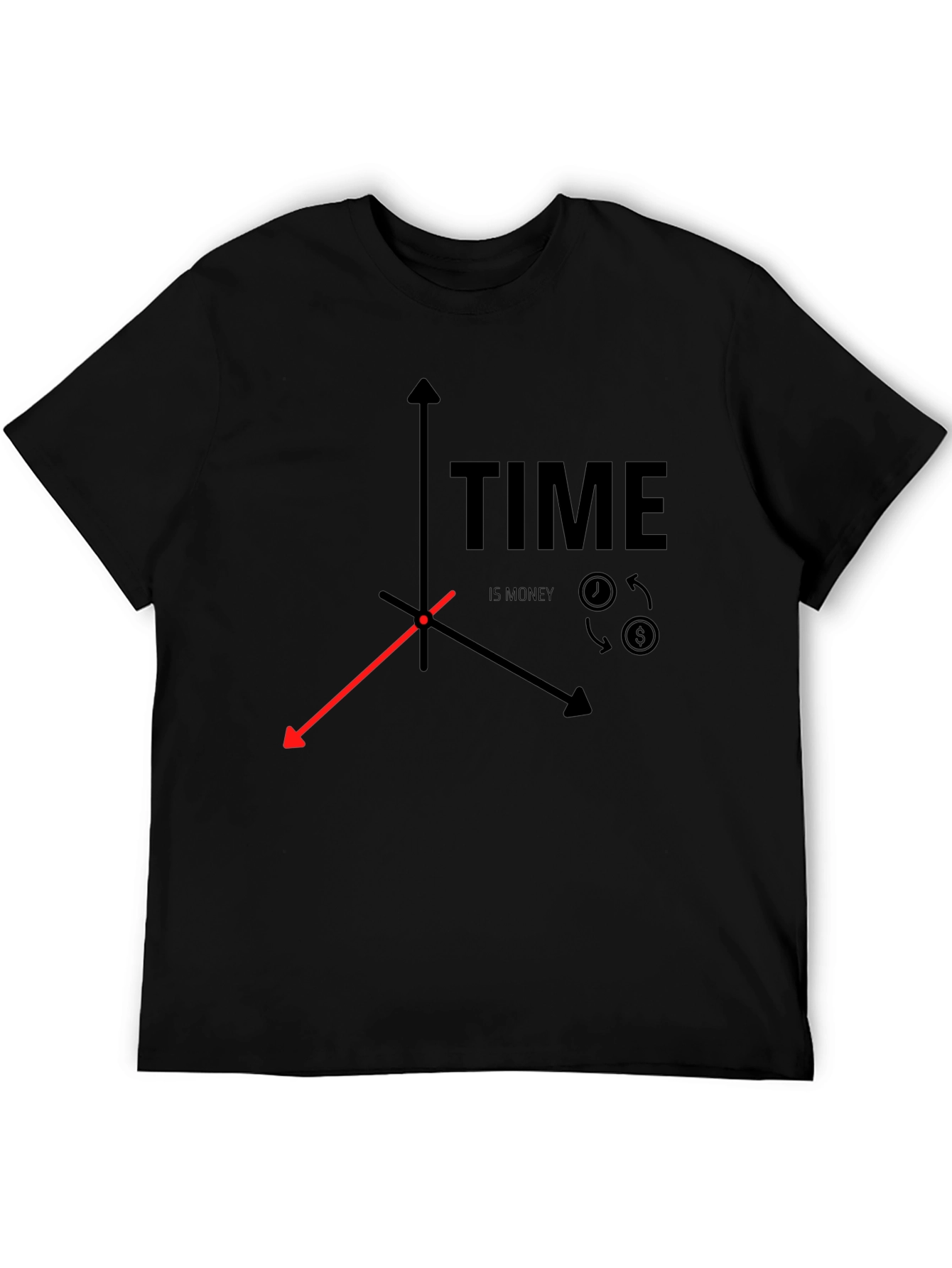 Time is Money Graphic T-Shirt - Unisex Black Tee