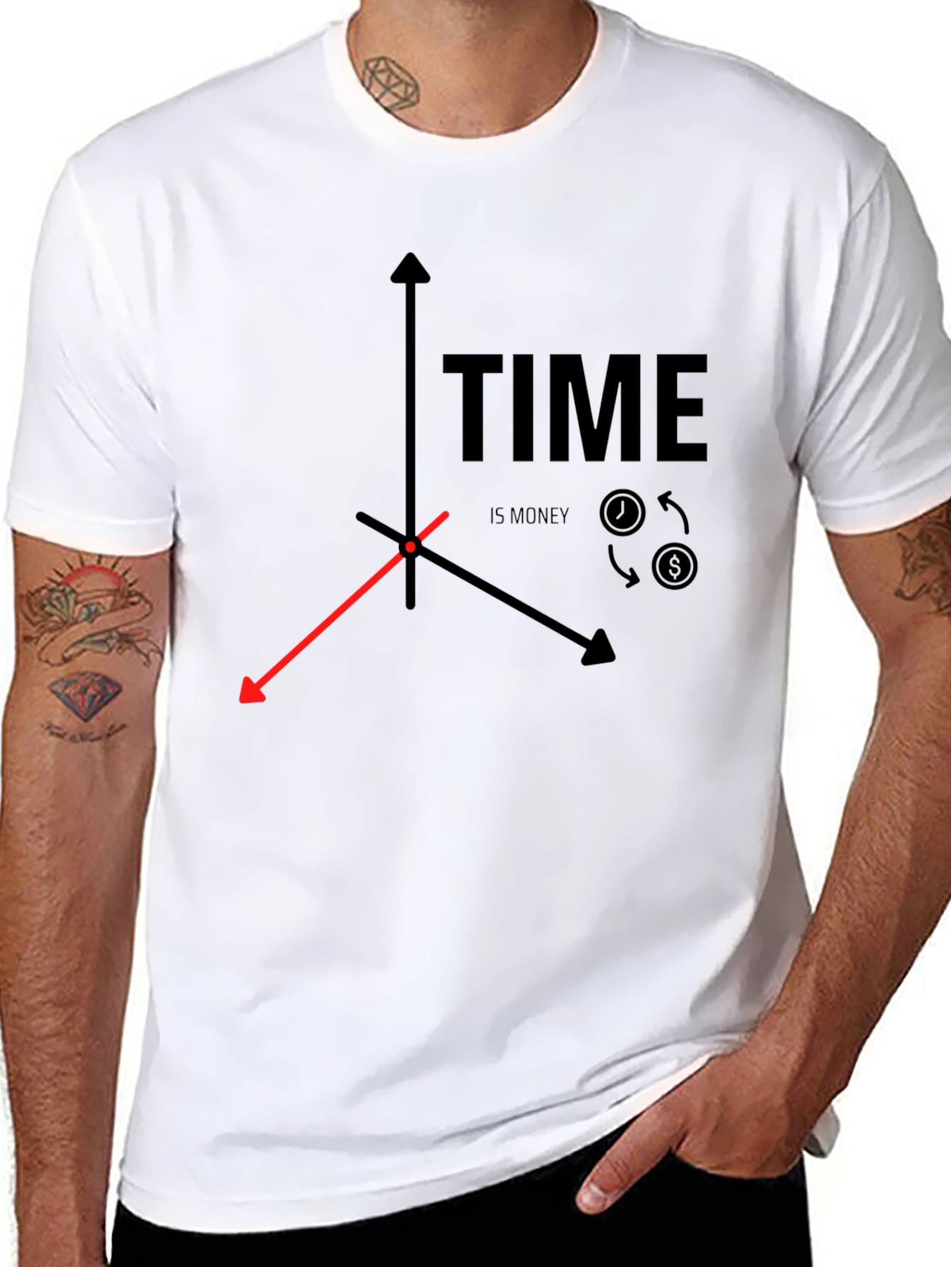 Time is Money Graphic T-Shirt - Unisex Black Tee