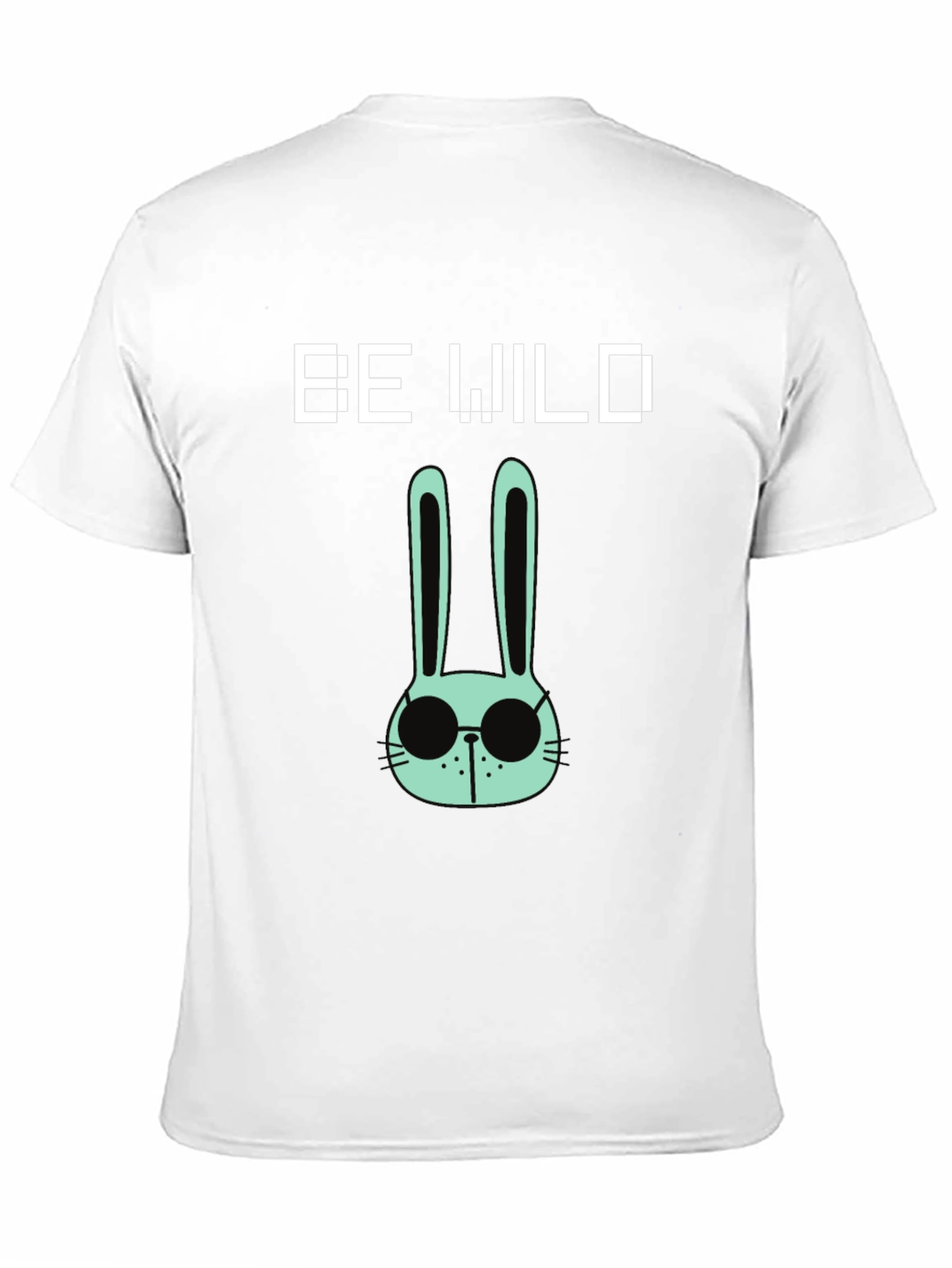 Be Wild Rabbit Graphic Tee - Black Cotton T-Shirt