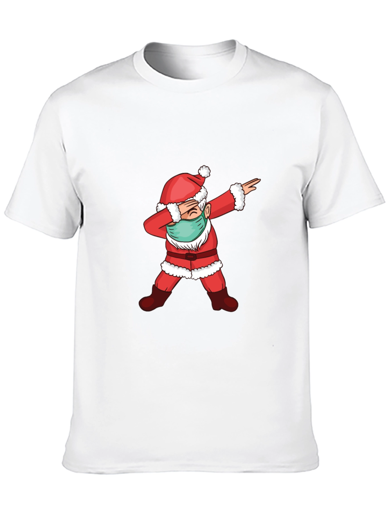 Dabbing Santa Face Mask T-Shirt - Christmas Holiday