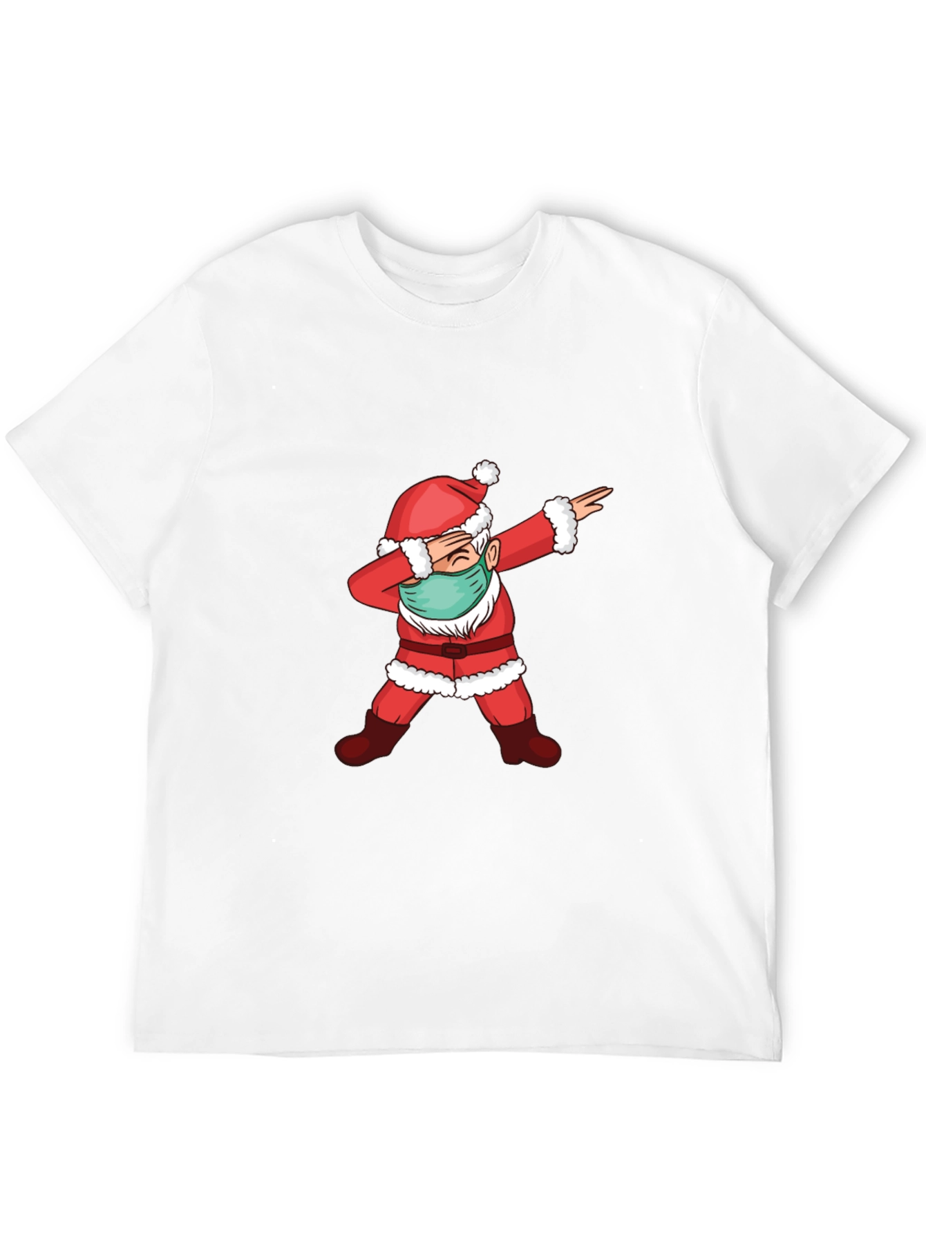 Dabbing Santa Face Mask T-Shirt - Christmas Holiday