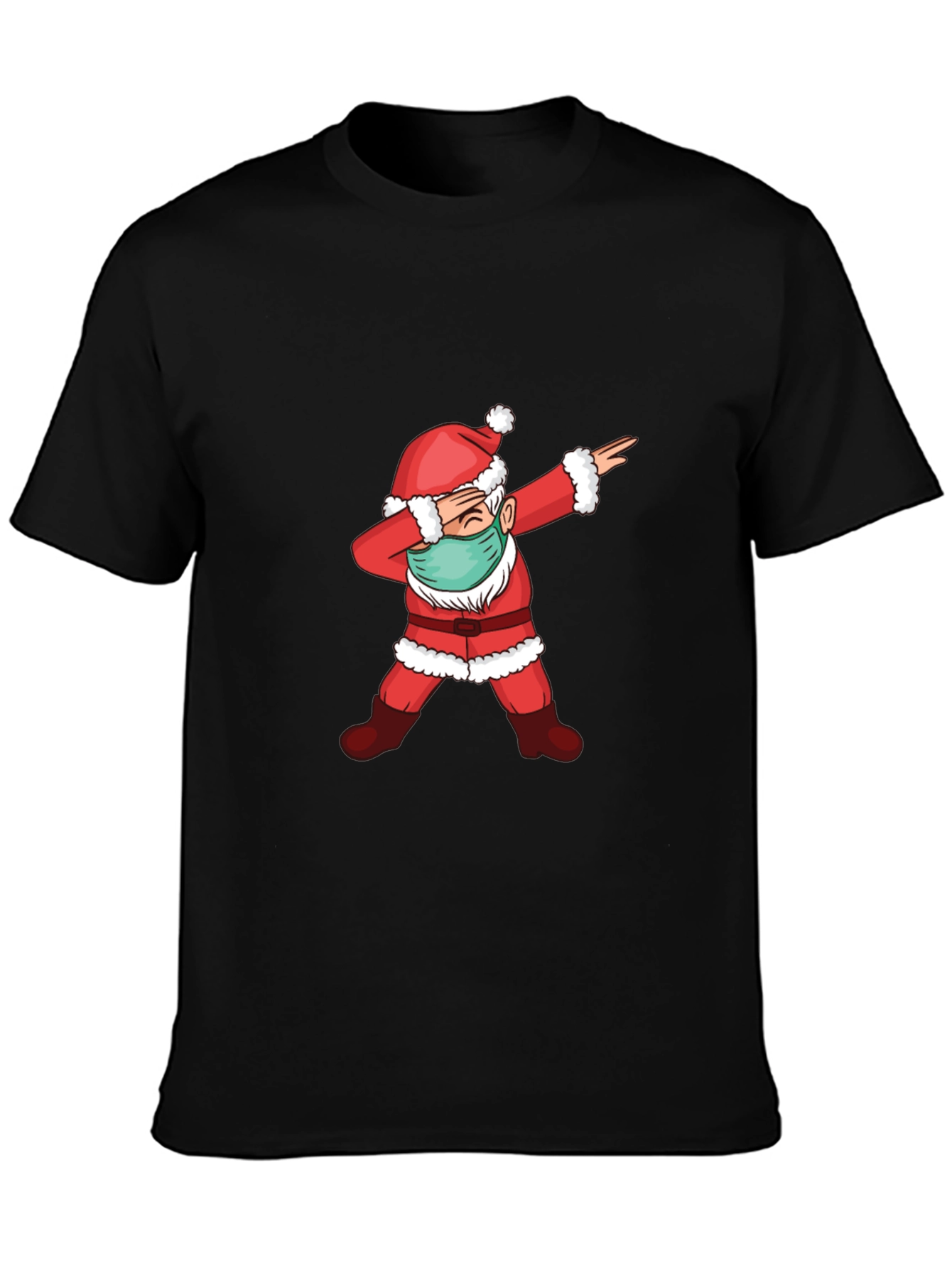 Dabbing Santa Face Mask T-Shirt - Christmas Holiday