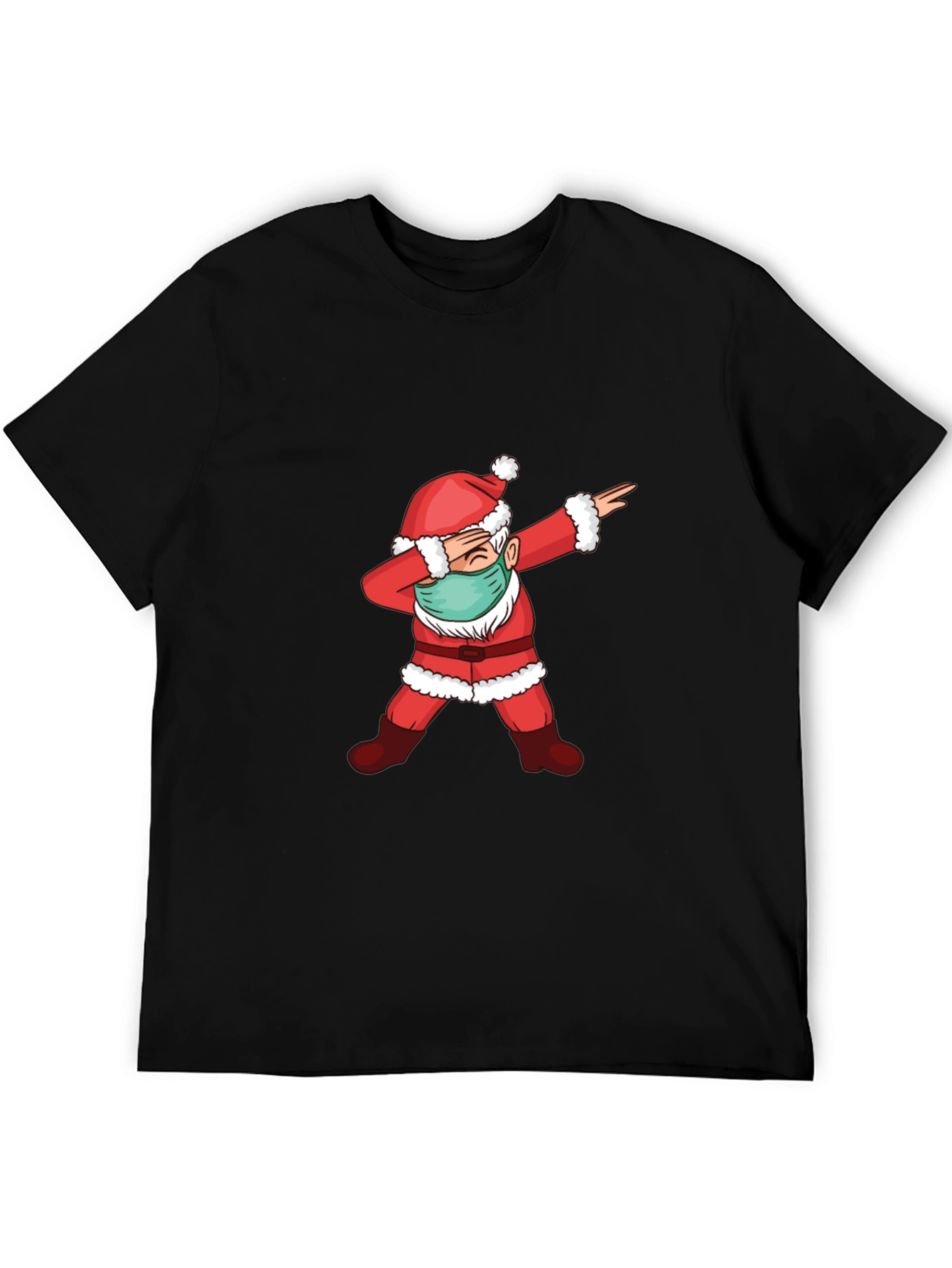 Dabbing Santa Face Mask T-Shirt - Christmas Holiday