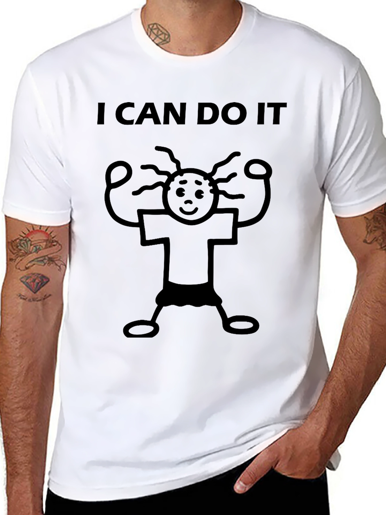 Motivational I Can Do It Graphic Tee - Black