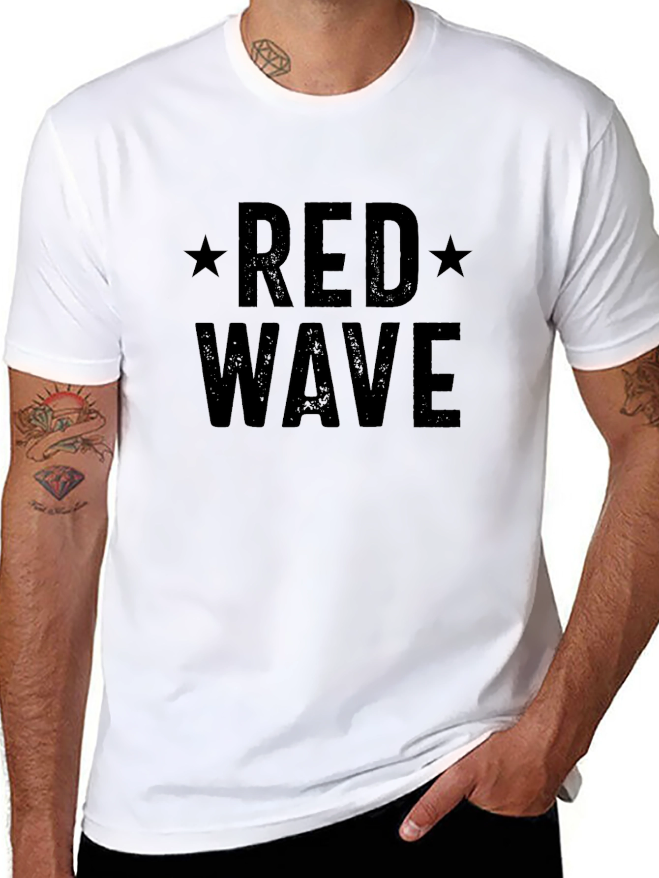 Red Wave Graphic T-Shirt