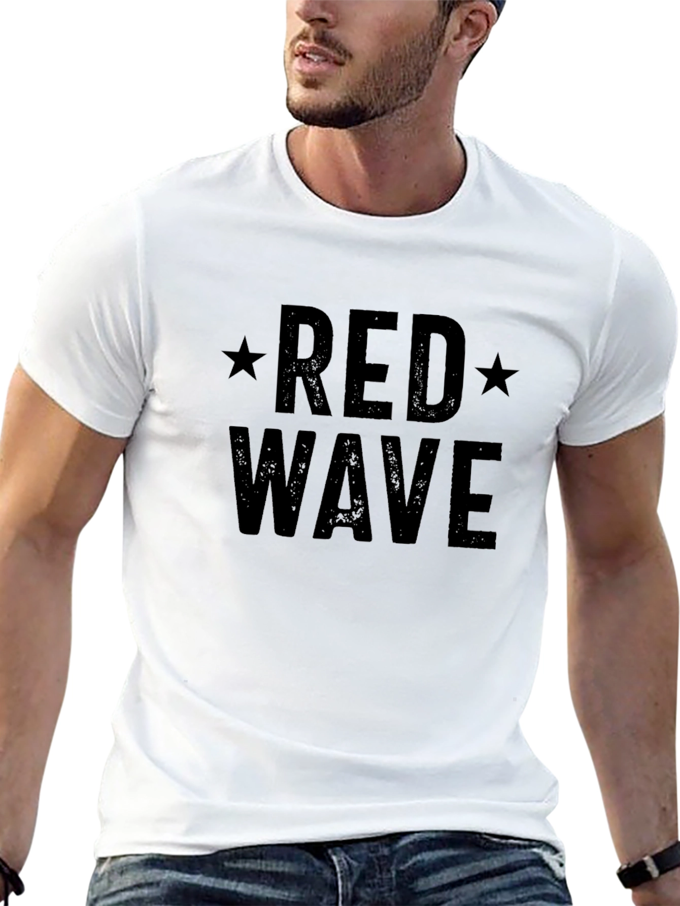 Red Wave Graphic T-Shirt