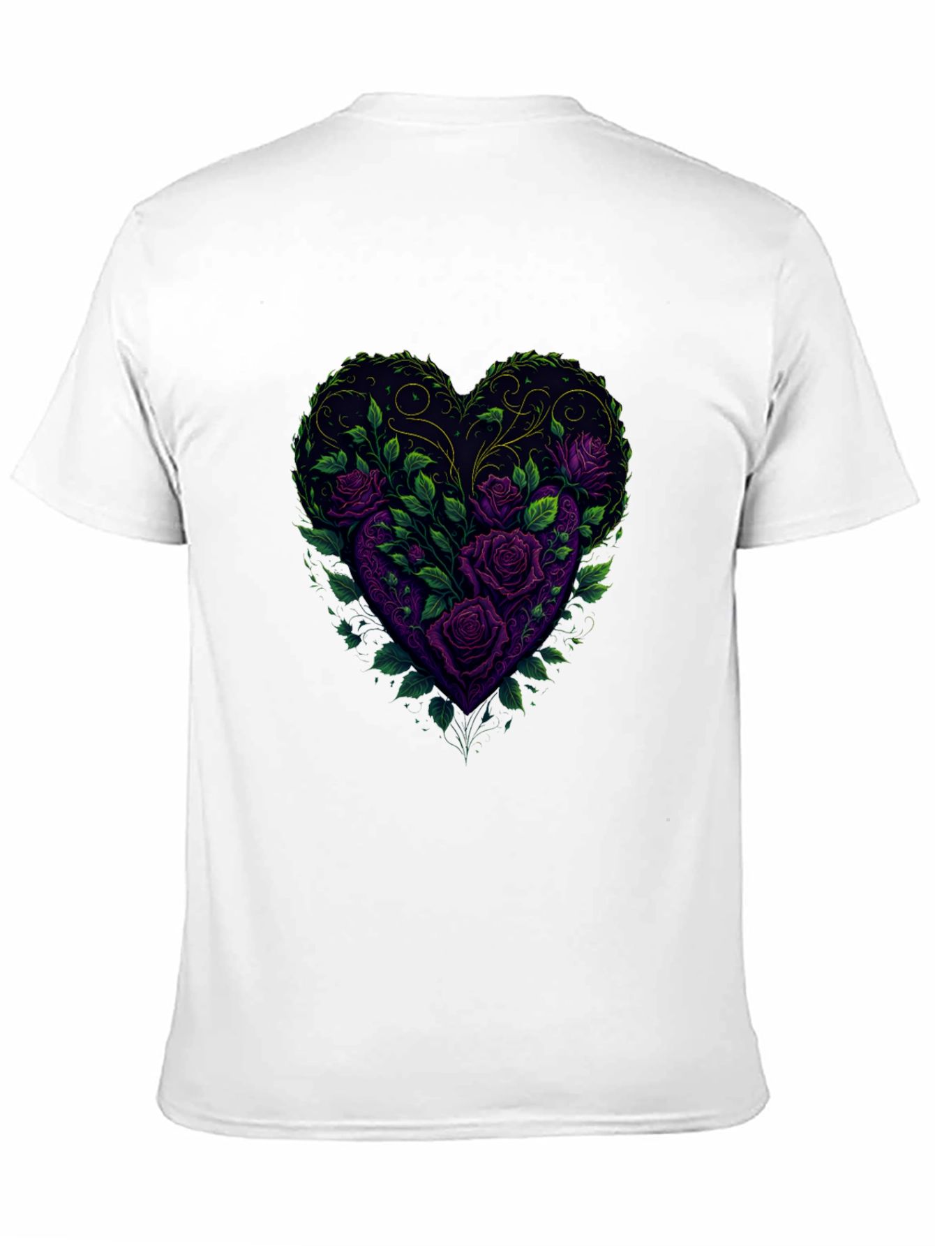 Rose Heart Graphic Tee - Romantic Floral Design