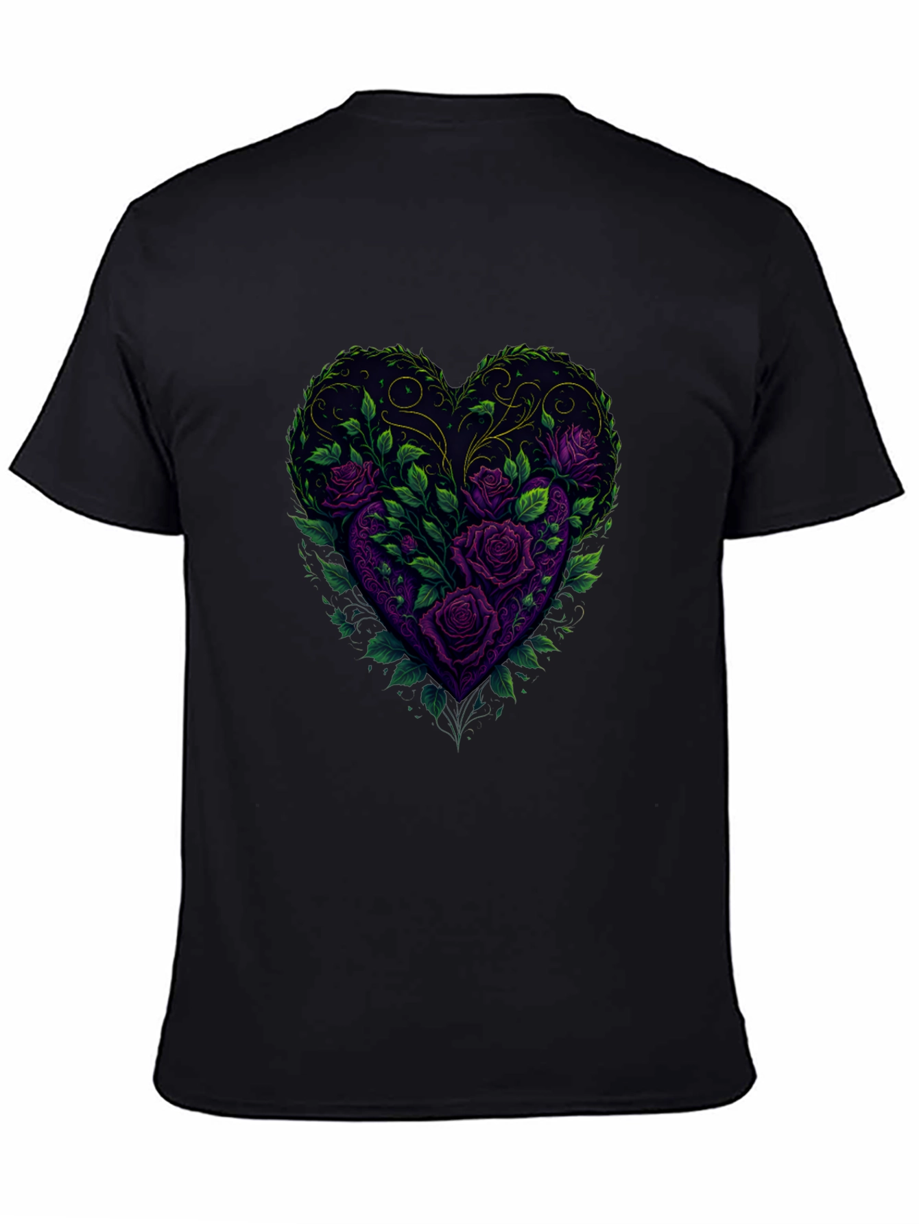 Rose Heart Graphic Tee - Romantic Floral Design