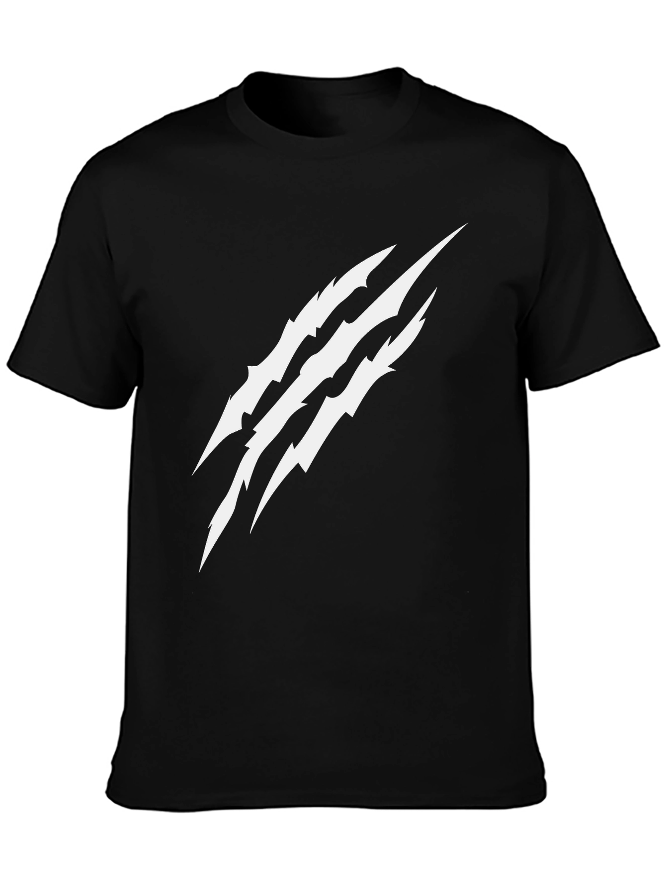 Claw Mark Graphic Print Black T-Shirt