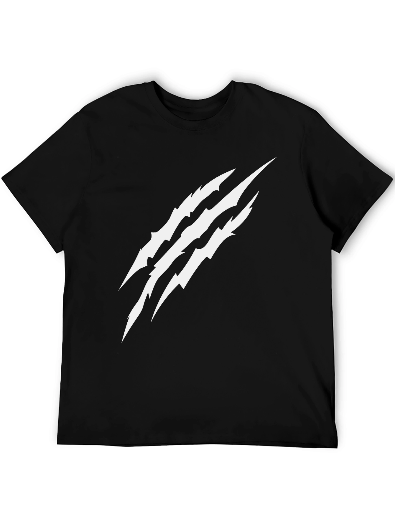 Claw Mark Graphic Print Black T-Shirt