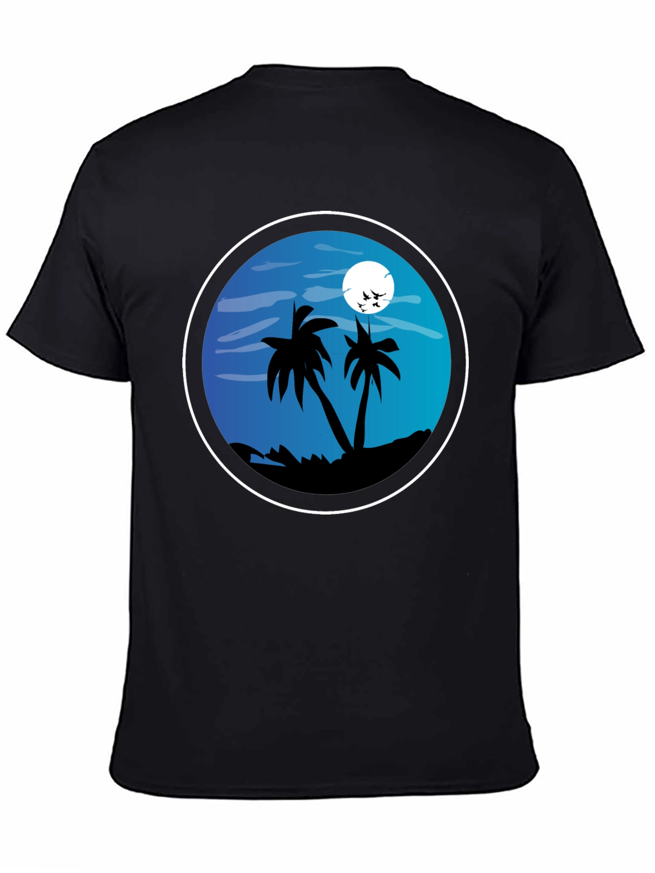 Tropical Beach T-Shirt - Night Palm Tree Design