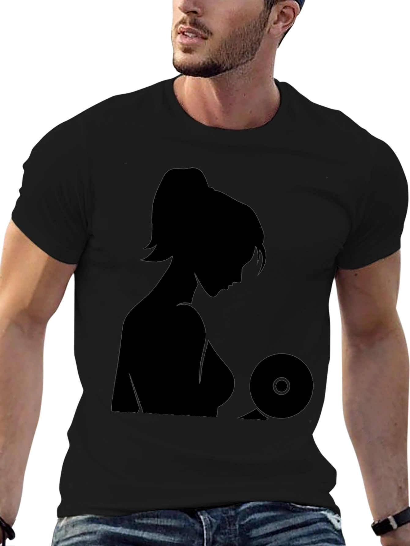 Silhouette Graphic Black T-Shirt - Unisex Design