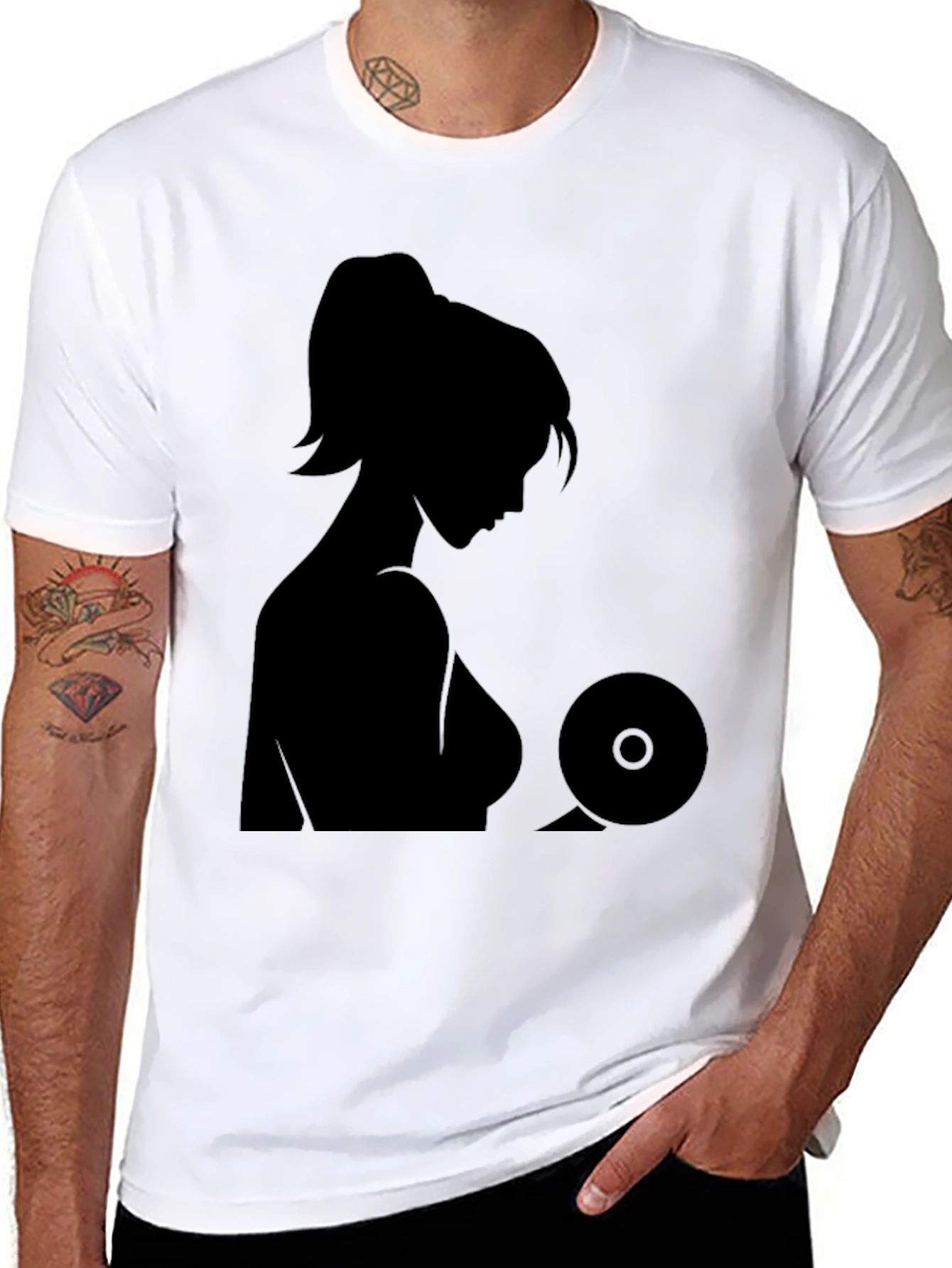 Silhouette Graphic Black T-Shirt - Unisex Design