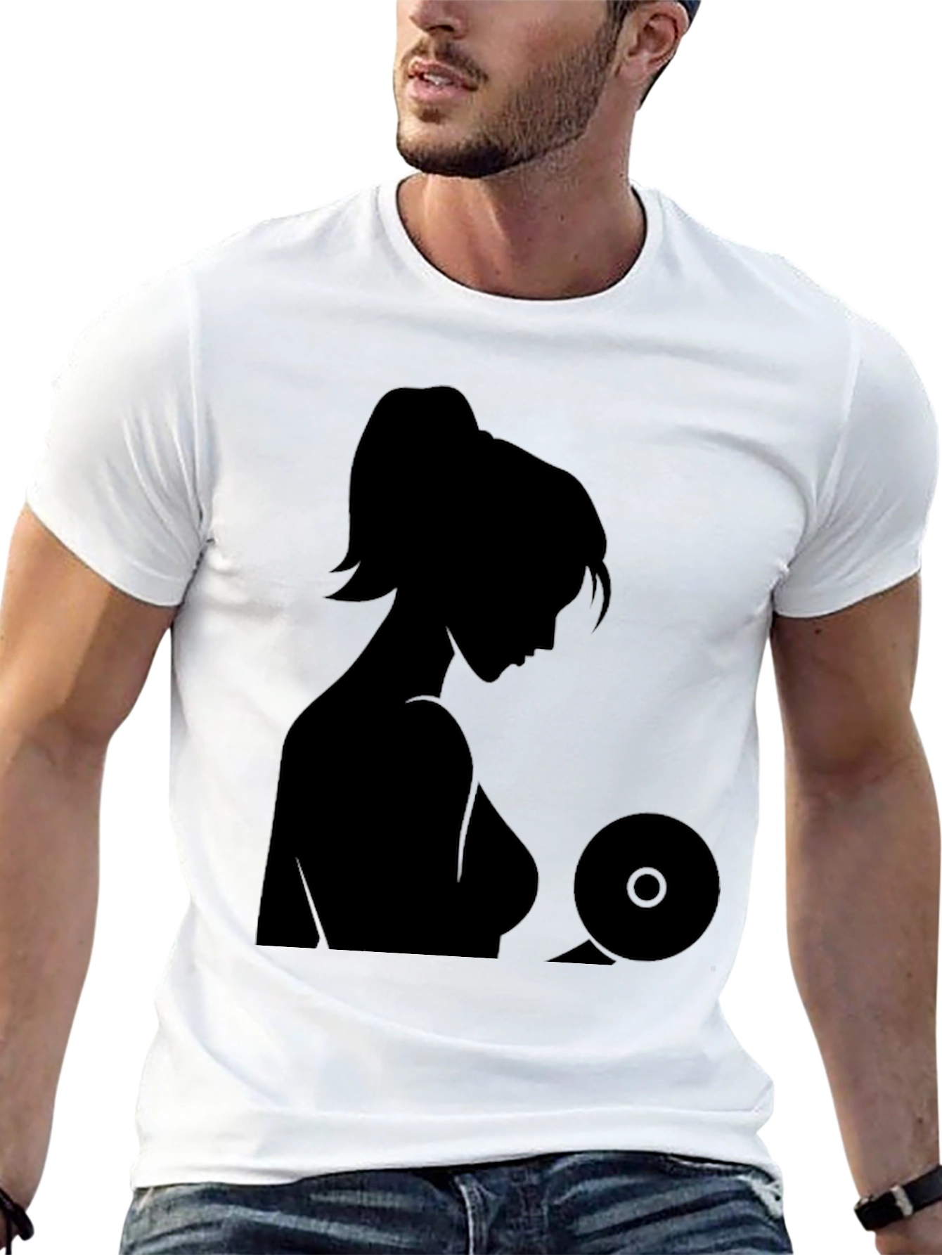 Silhouette Graphic Black T-Shirt - Unisex Design