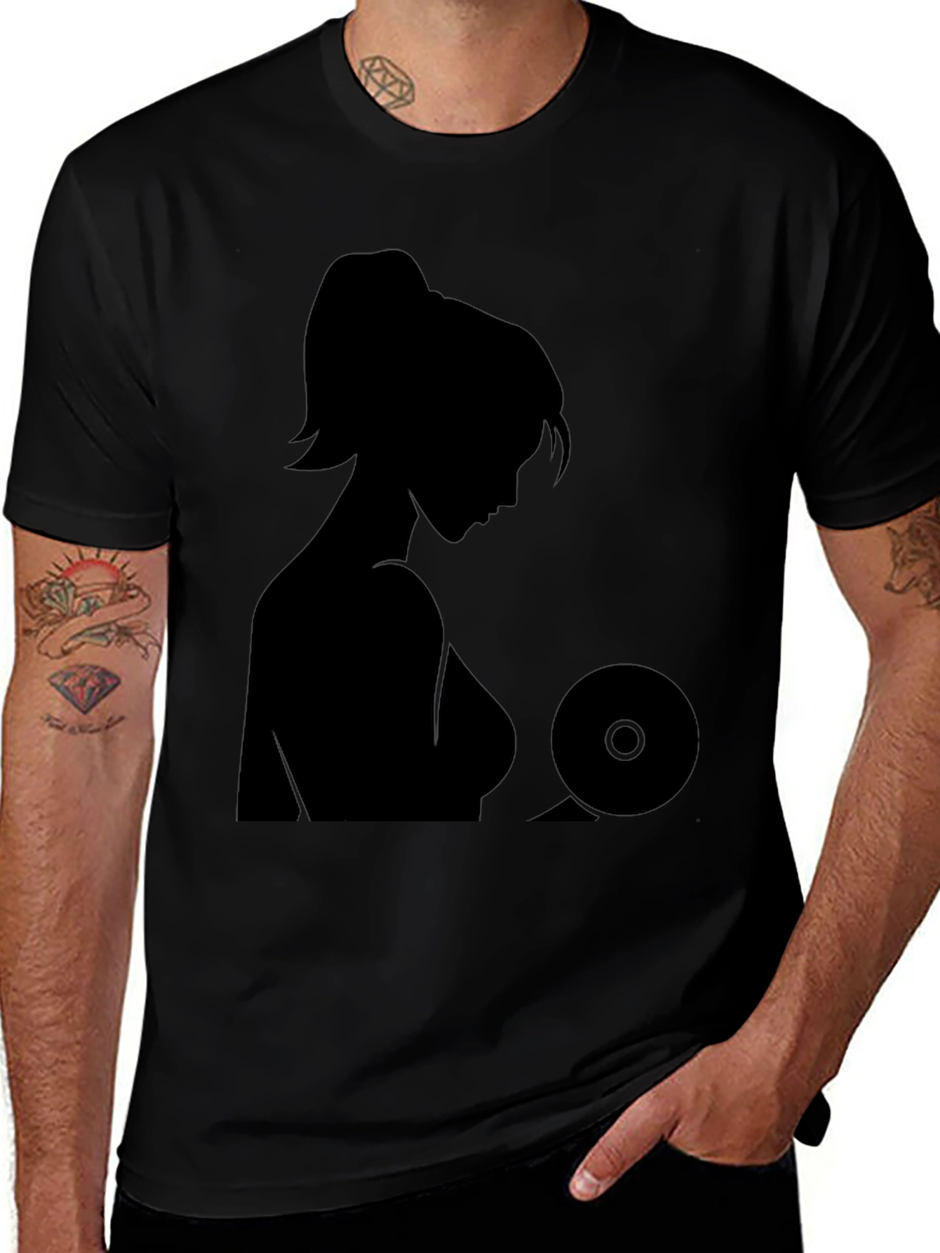 Silhouette Graphic Black T-Shirt - Unisex Design