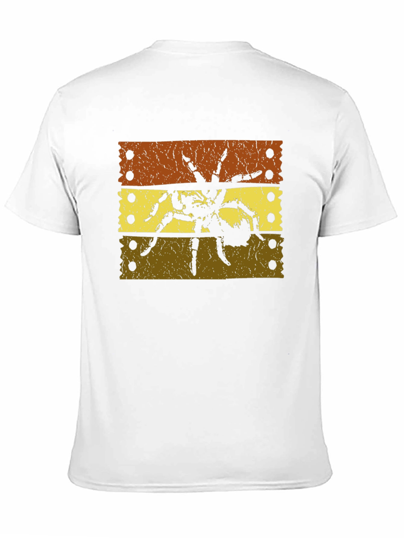 Striped Tarantula Graphic Tee - Soft Black Cotton T-Shirt