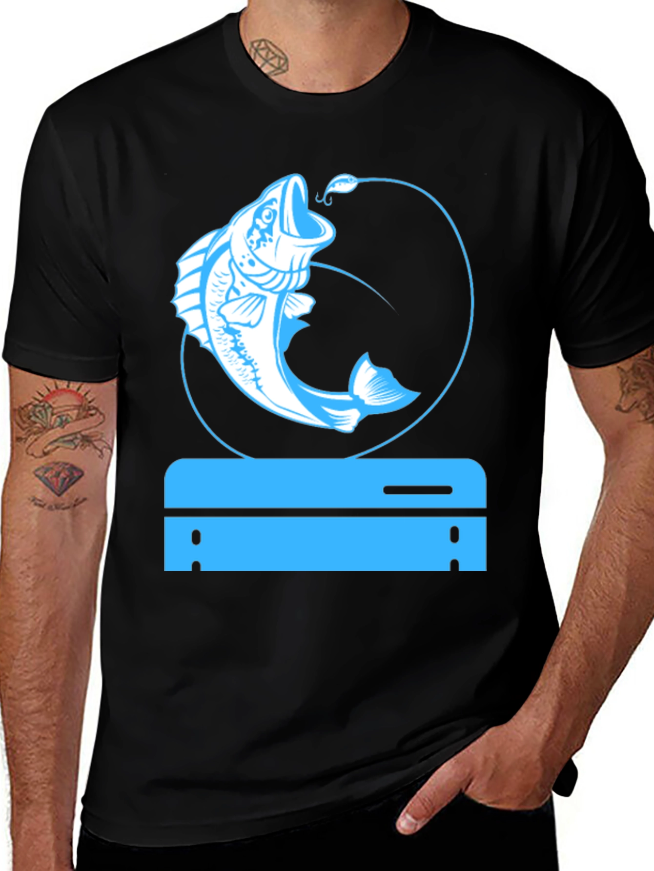 Fishing Gamer Black T-Shirt