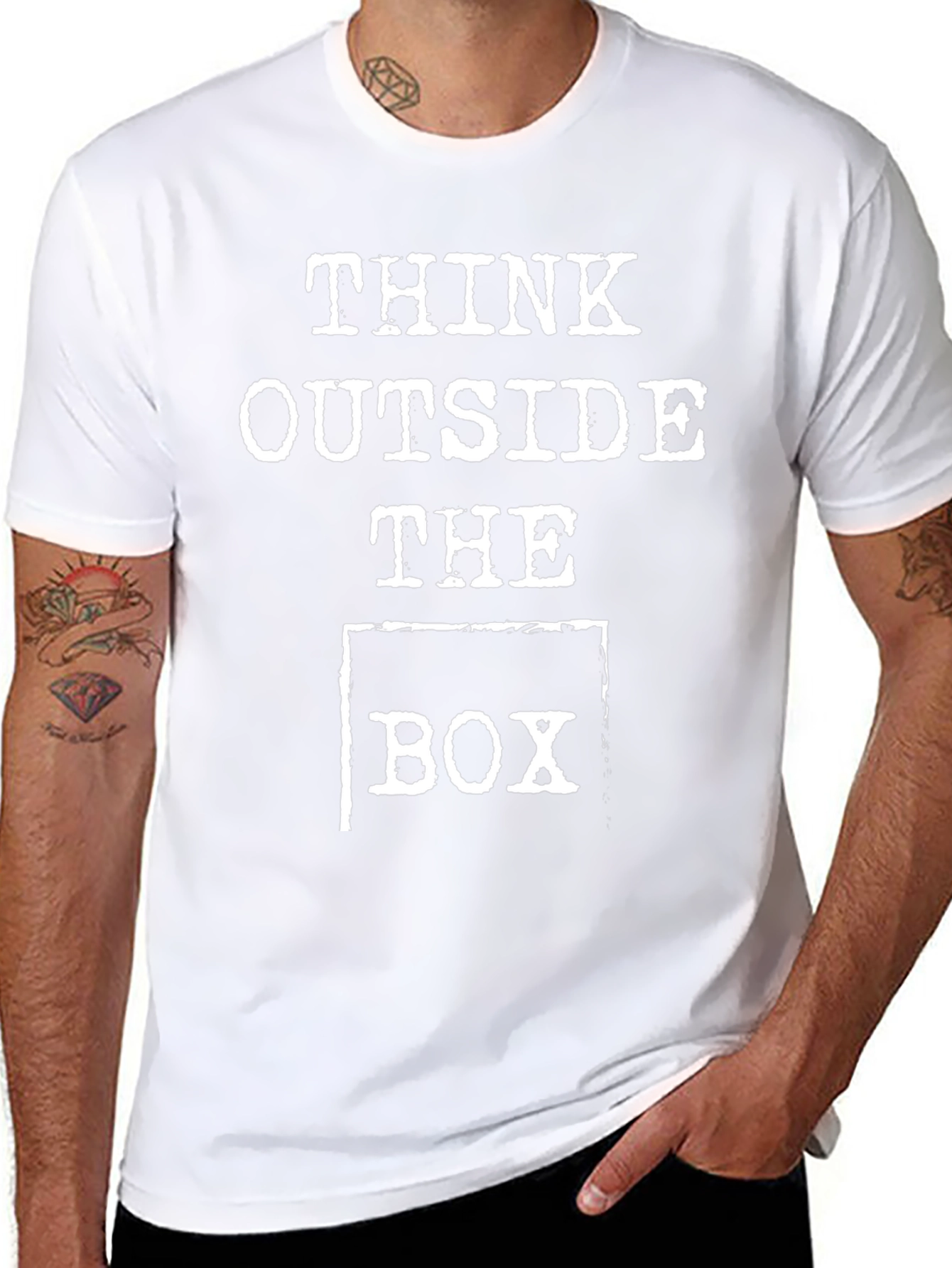 Think Outside the Box Graphic Tee - Black