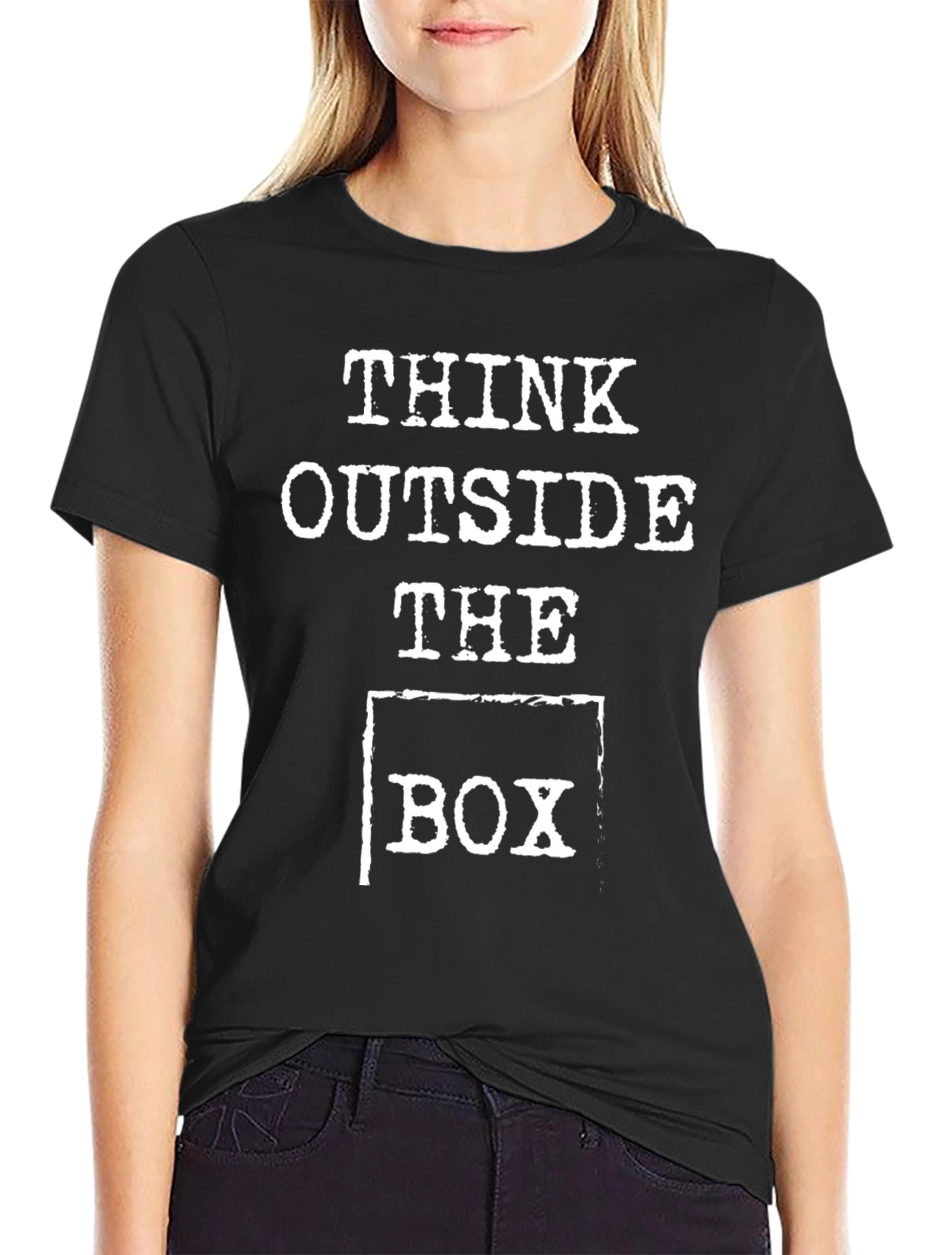 Think Outside the Box Graphic Tee - Black