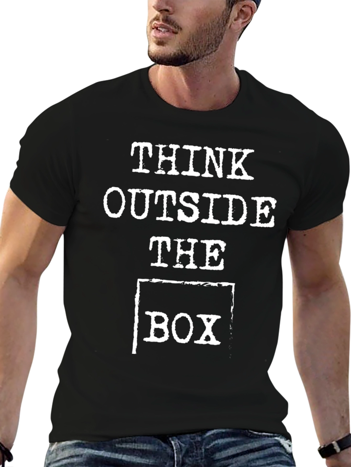 Think Outside the Box Graphic Tee - Black