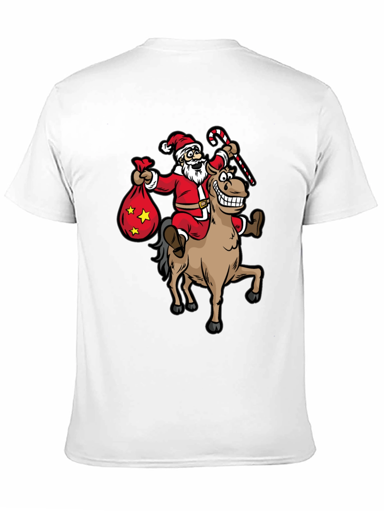 Santa Riding Horse T-Shirt - Christmas Holiday Fun