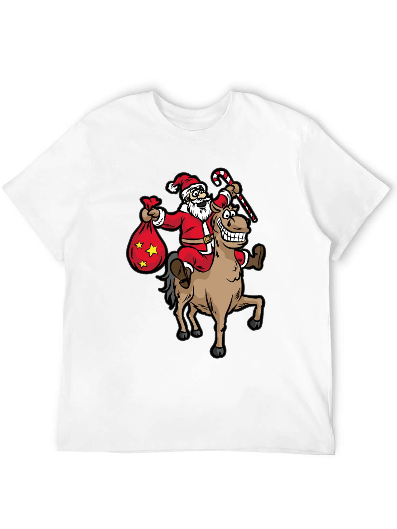 Santa Riding Horse T-Shirt - Christmas Holiday Fun