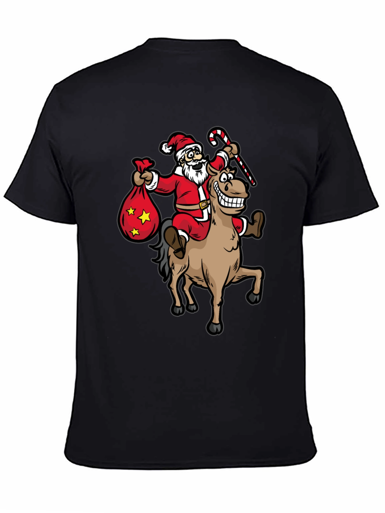 Santa Riding Horse T-Shirt - Christmas Holiday Fun