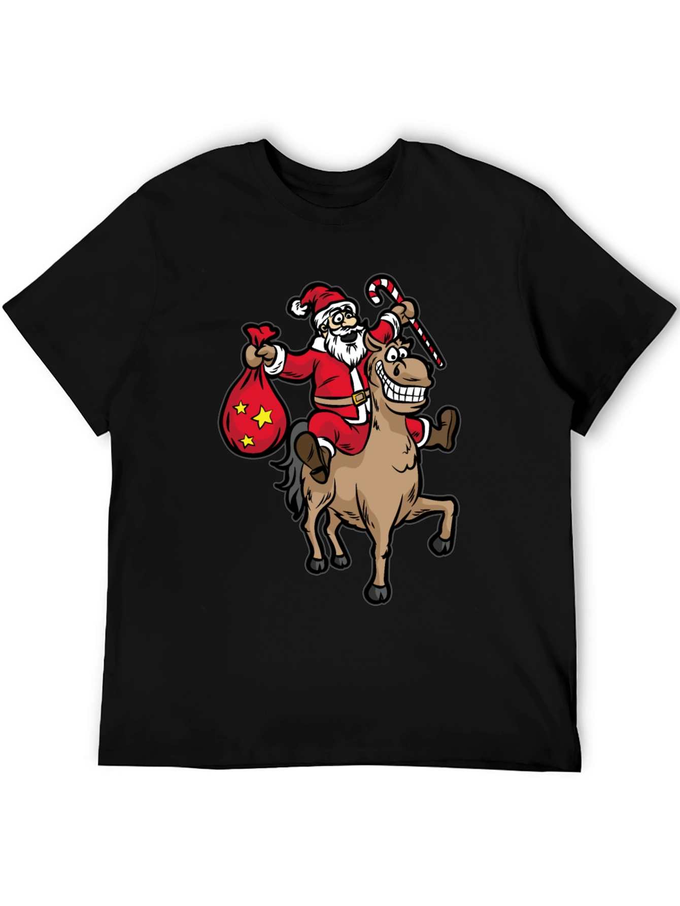 Santa Riding Horse T-Shirt - Christmas Holiday Fun