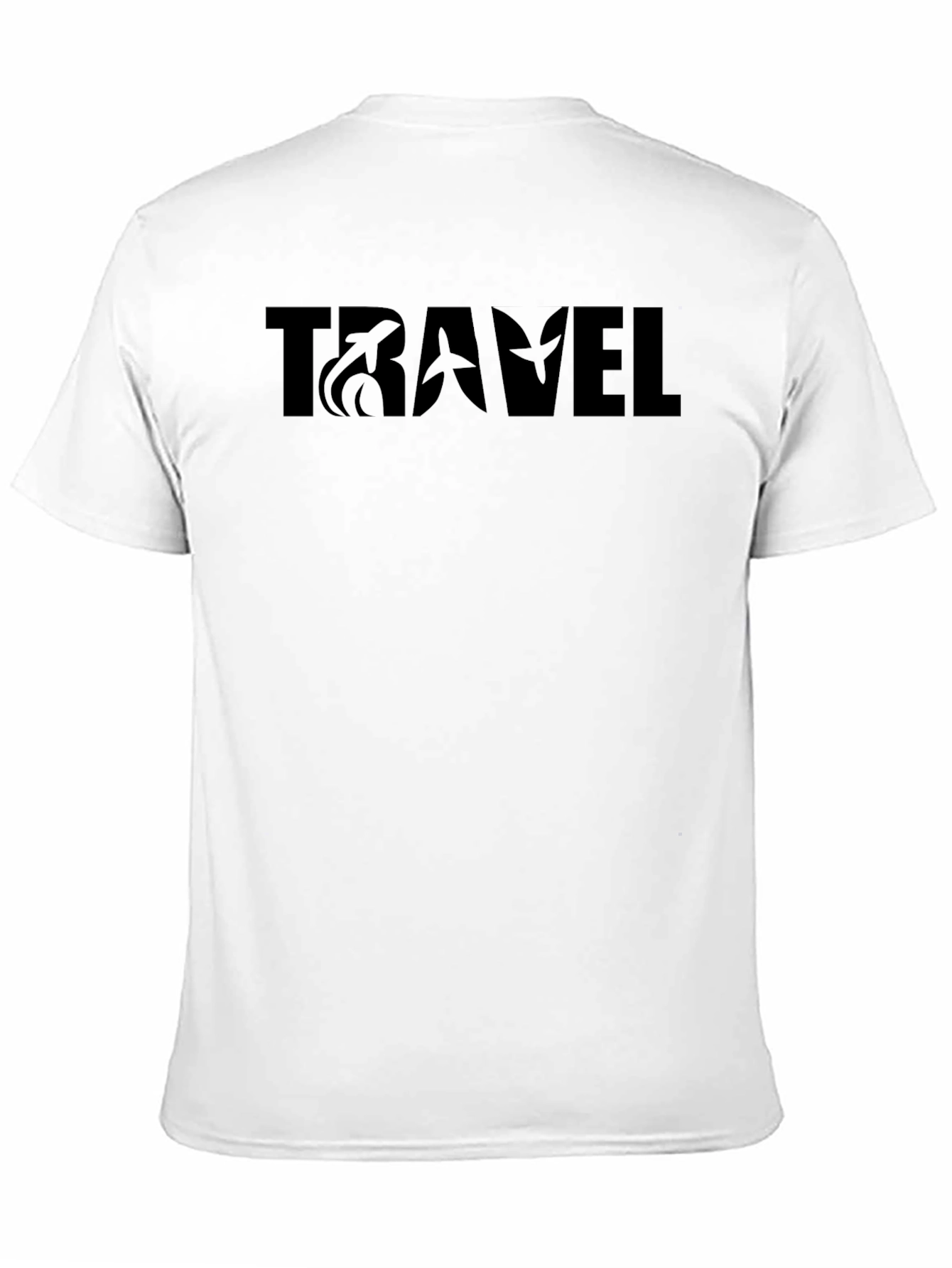 Travel Graphic T-Shirt - Black Crew Neck Tee