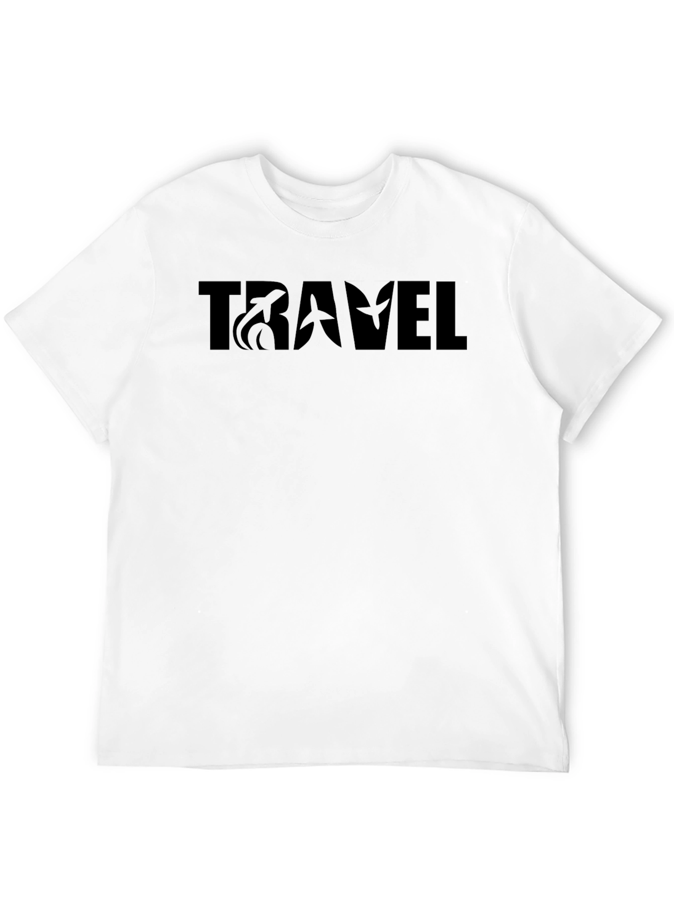 Travel Graphic T-Shirt - Black Crew Neck Tee