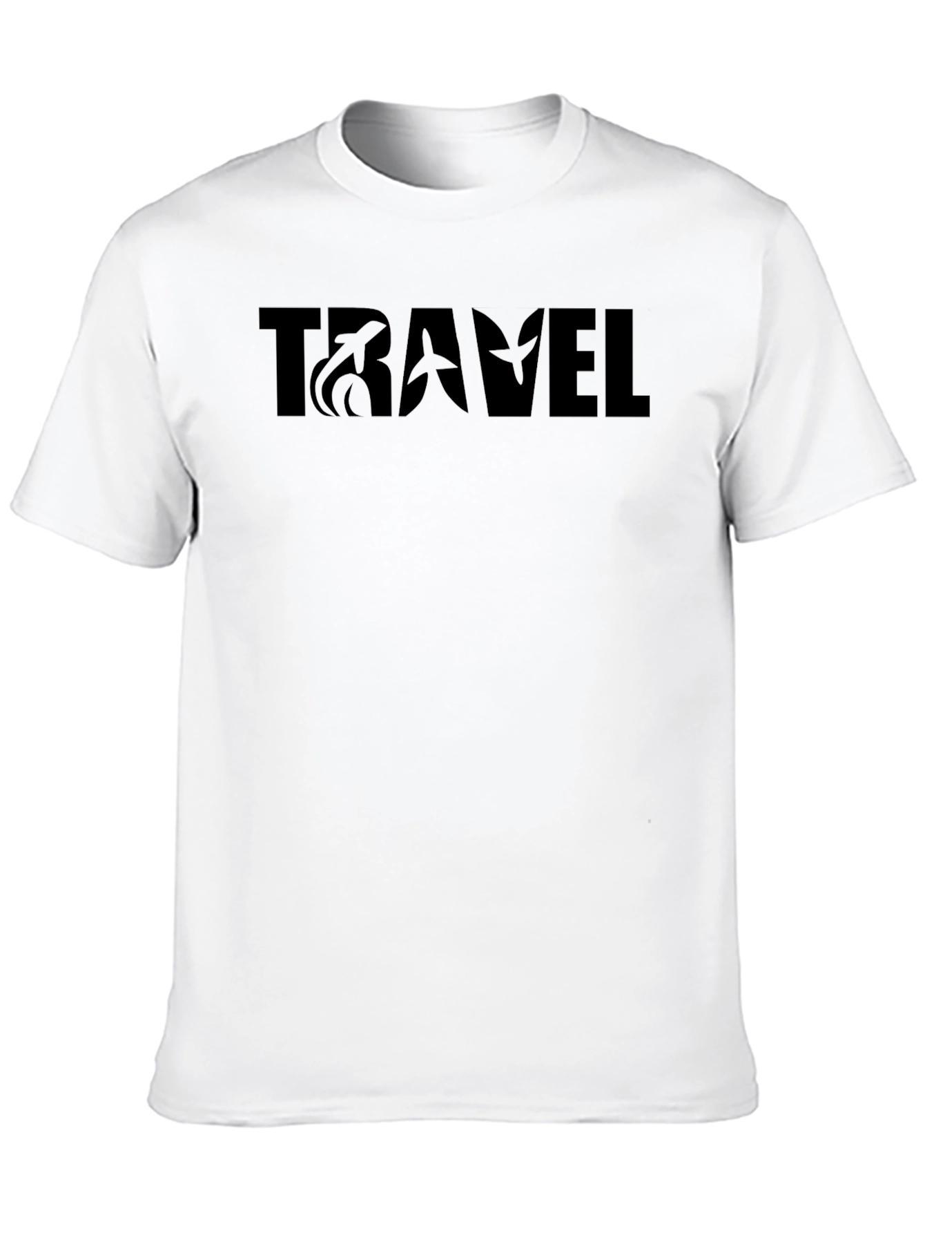 Travel Graphic T-Shirt - Black Crew Neck Tee
