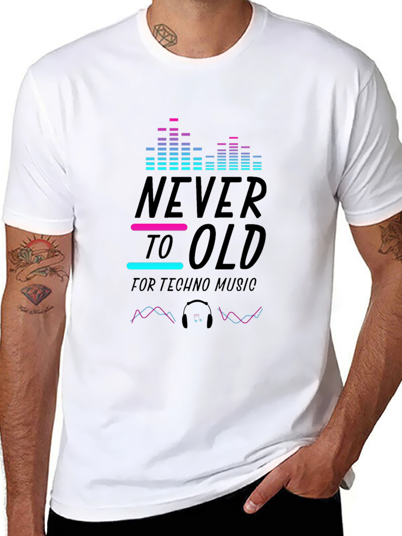 Never Too Old Techno Music T-Shirt - Black