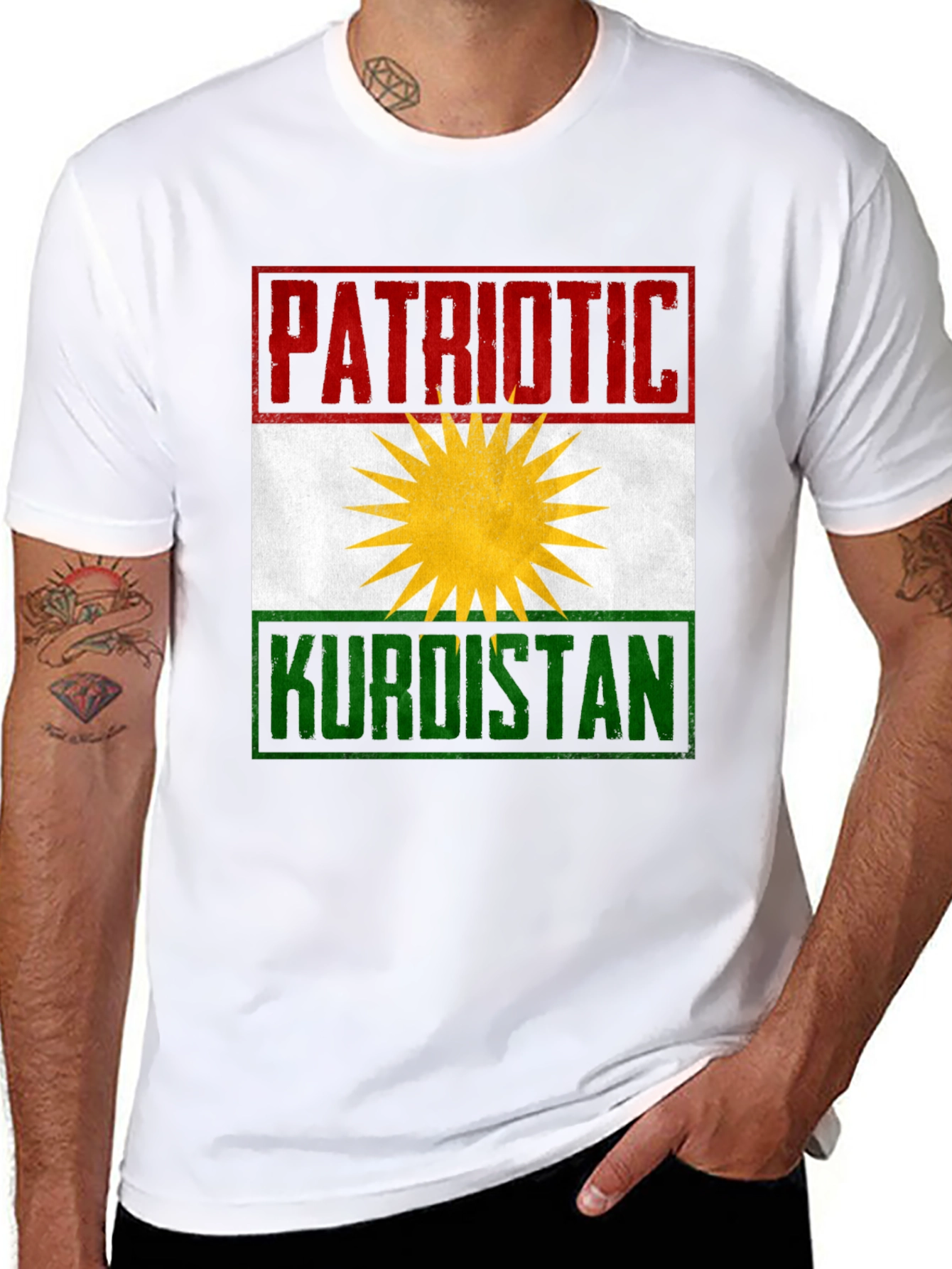 Patriotic Kurdistan Flag Graphic T-Shirt