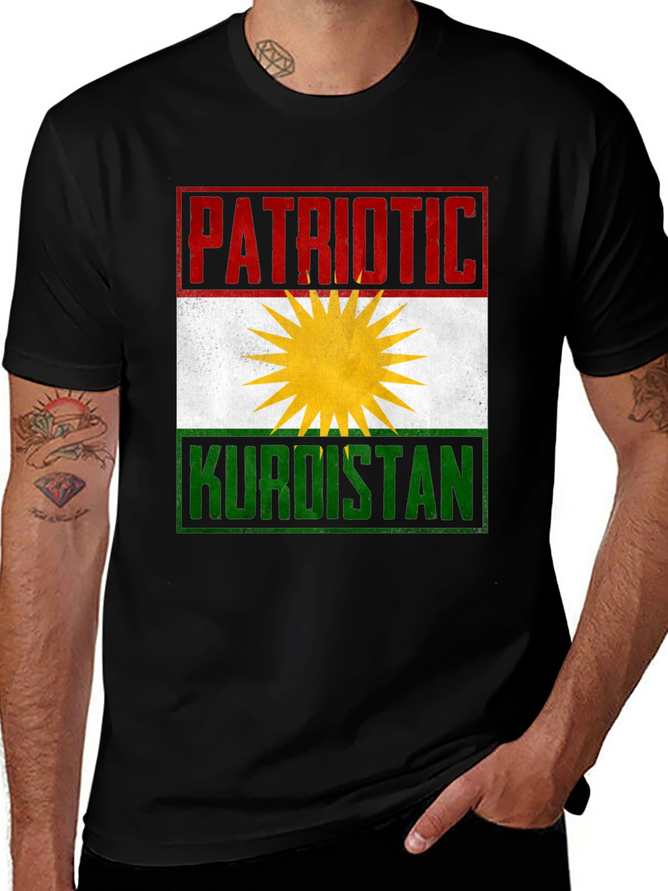 Patriotic Kurdistan Flag Graphic T-Shirt