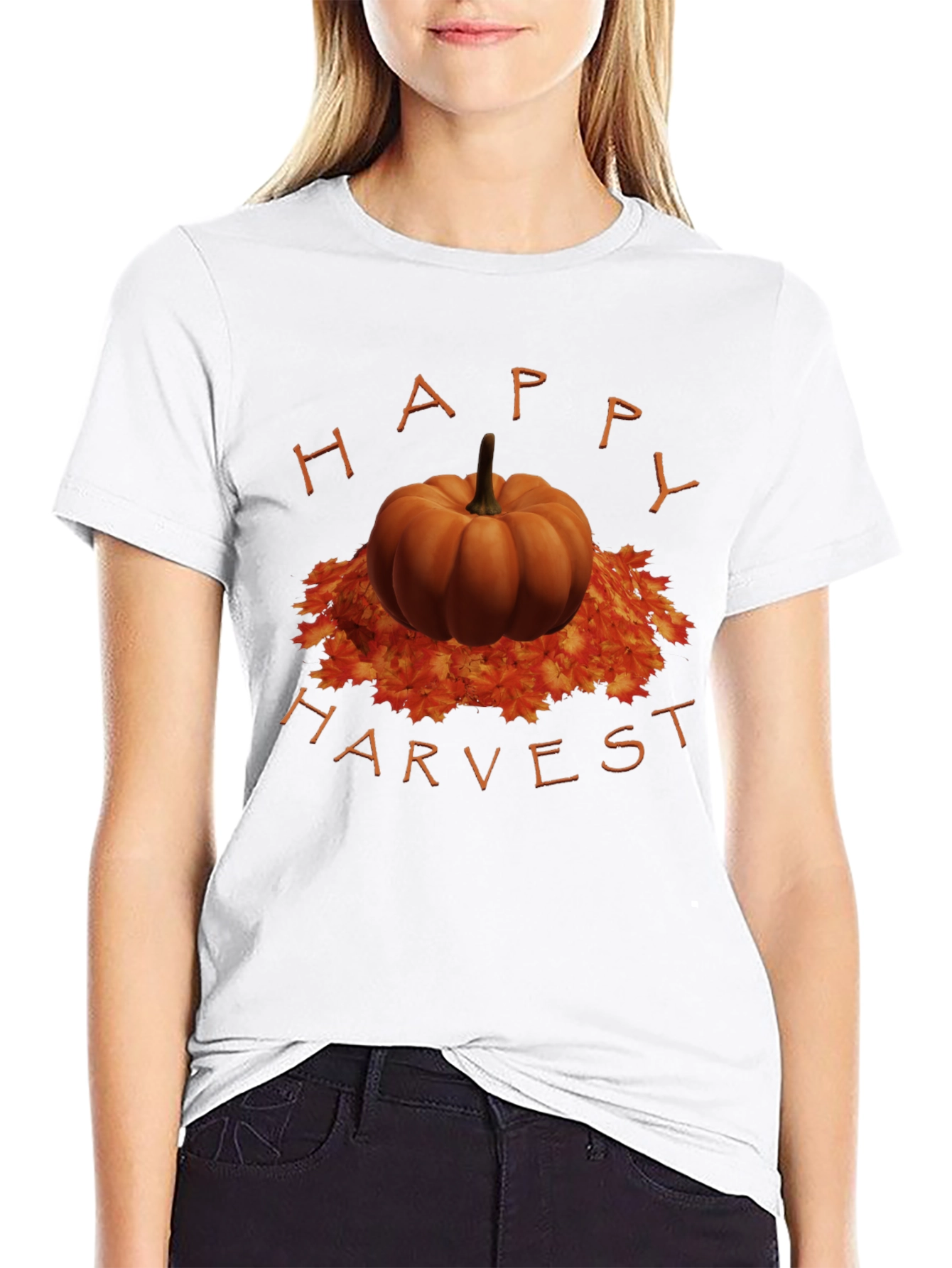 Happy Harvest Pumpkin T-Shirt - Autumn Style